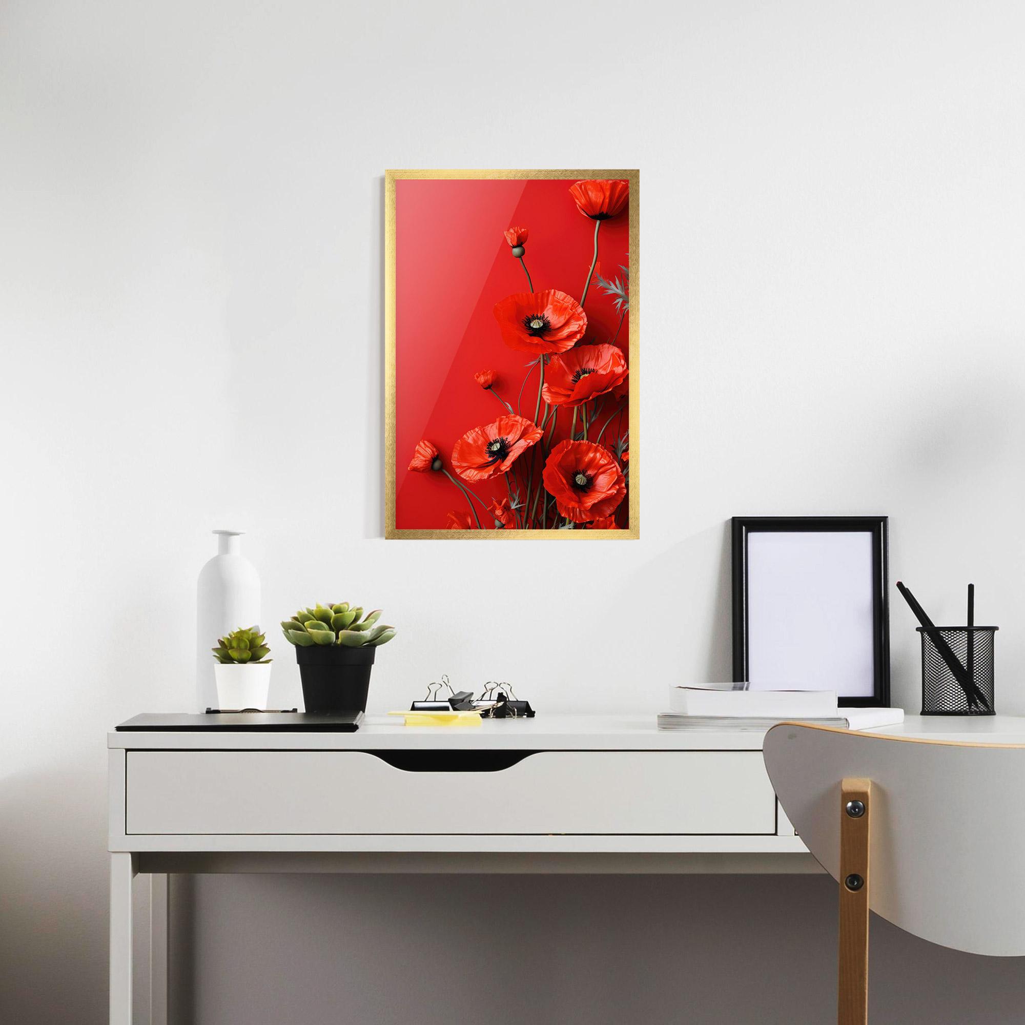 Gerahmte Poster Poppies On The Table mockup 7