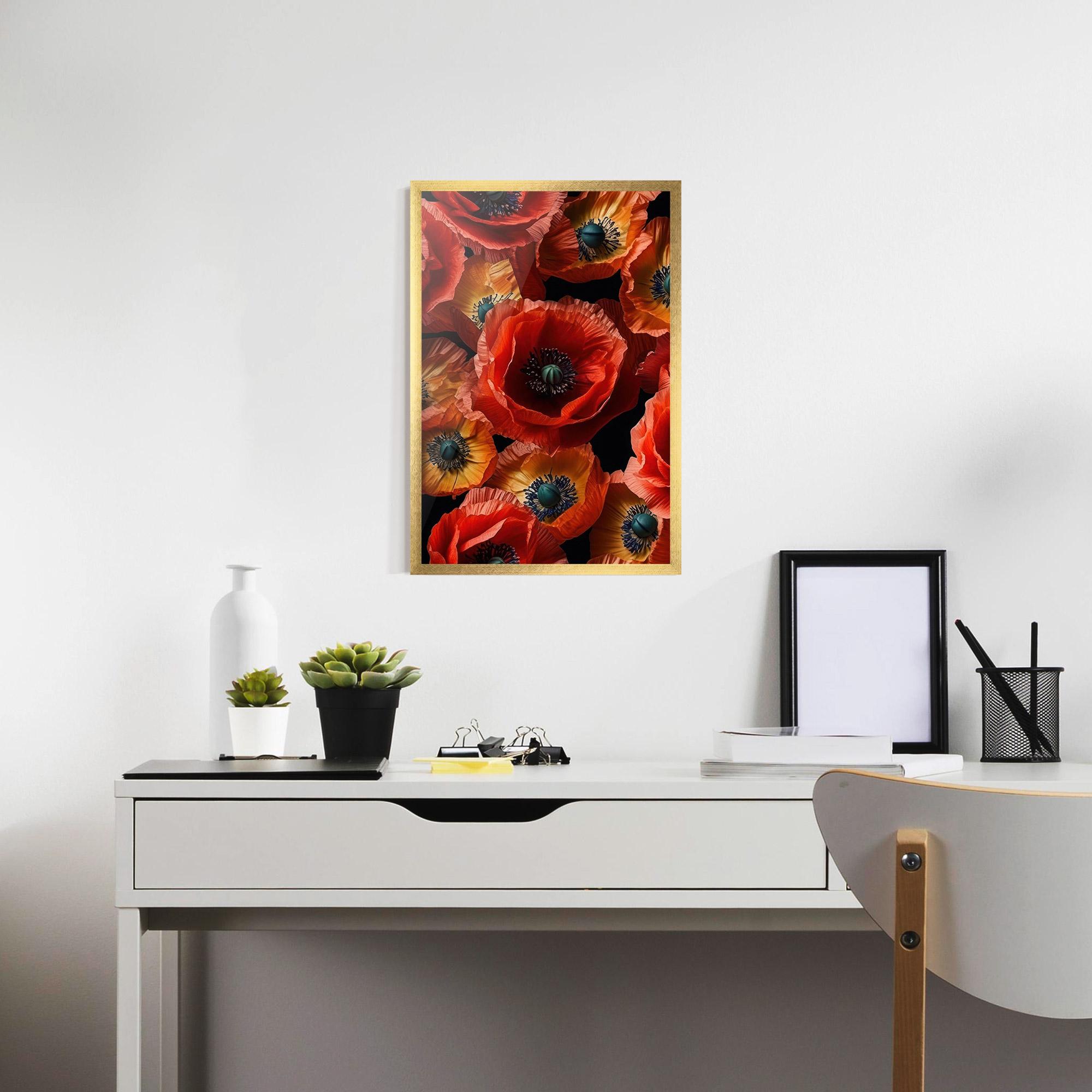 Gerahmte Poster Red Orange Poppy mockup 7