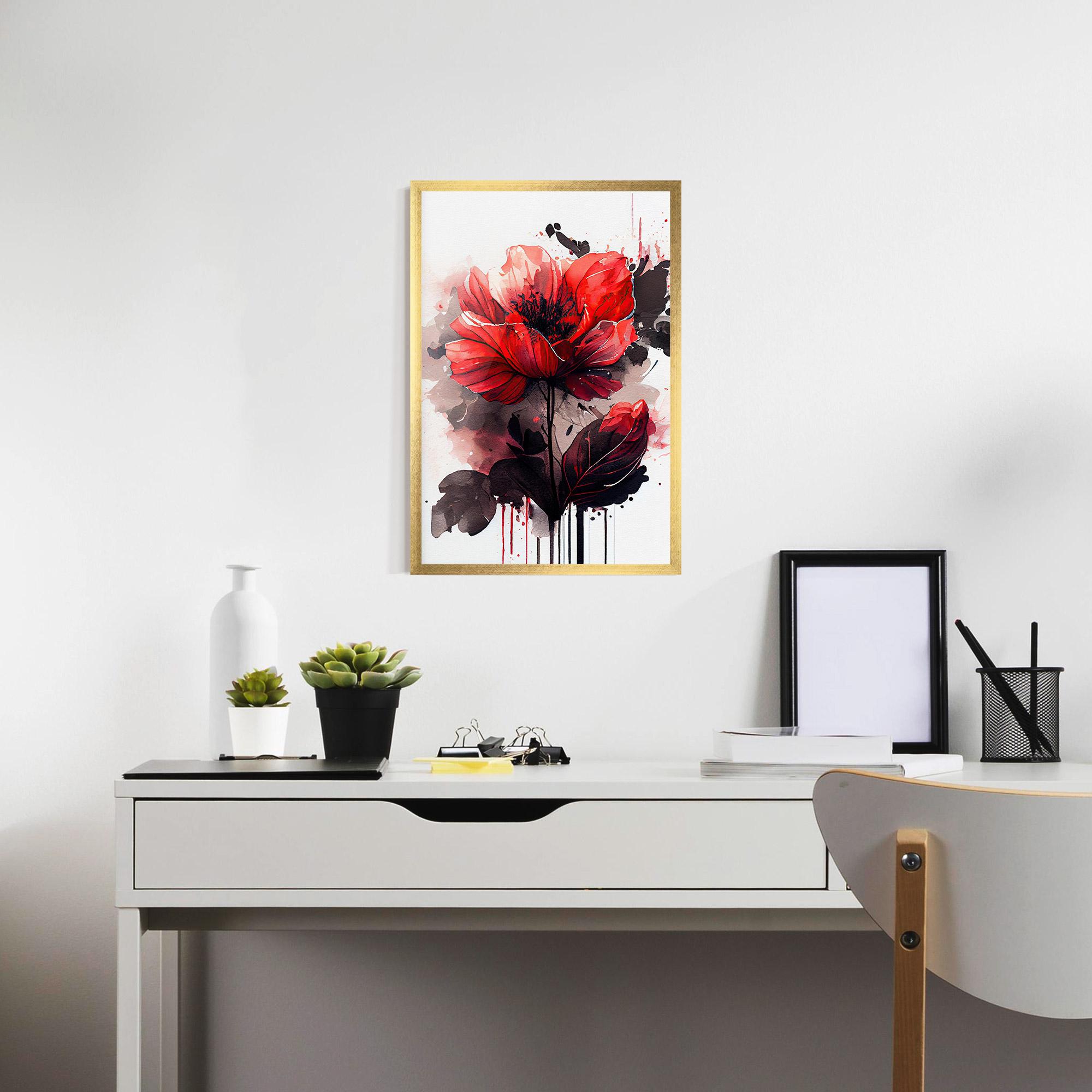 Gerahmte Poster Watercolor Poppy mockup 7
