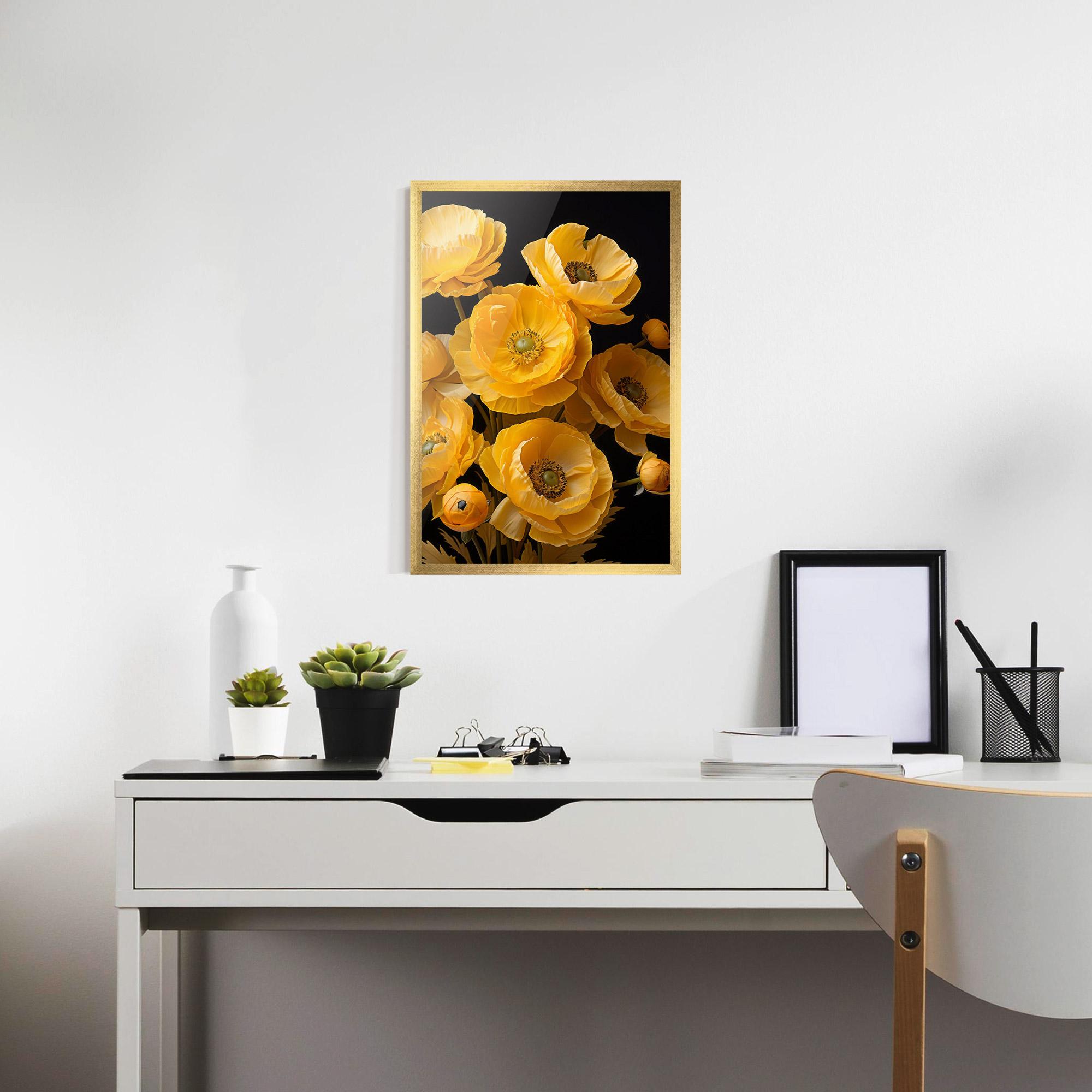 Gerahmte Poster Yellow Poppy mockup 7