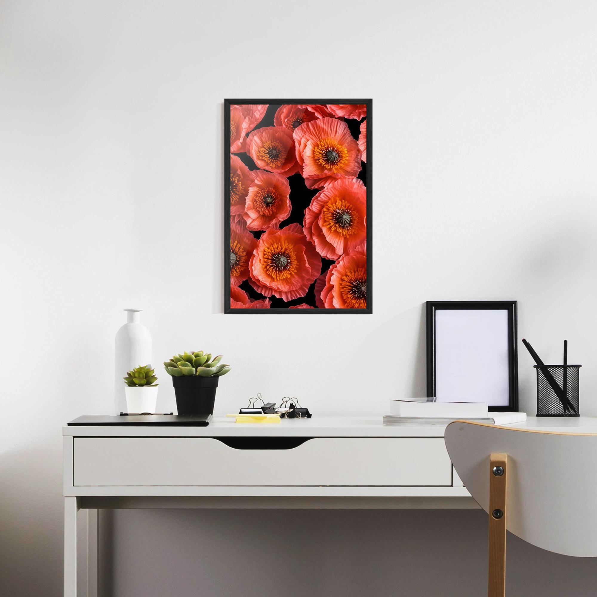 Gerahmte Poster Light Red Poppies mockup 7
