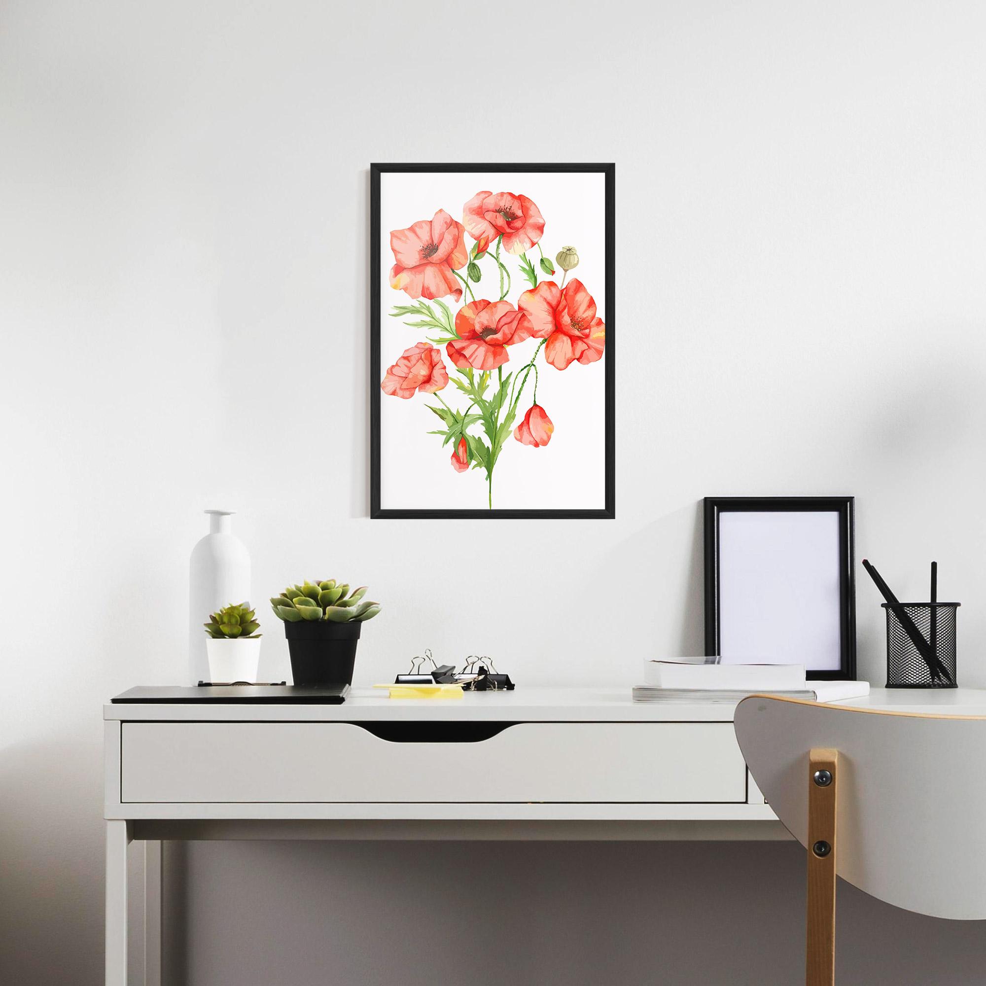 Gerahmte Poster Red Pastel Poppy mockup 7
