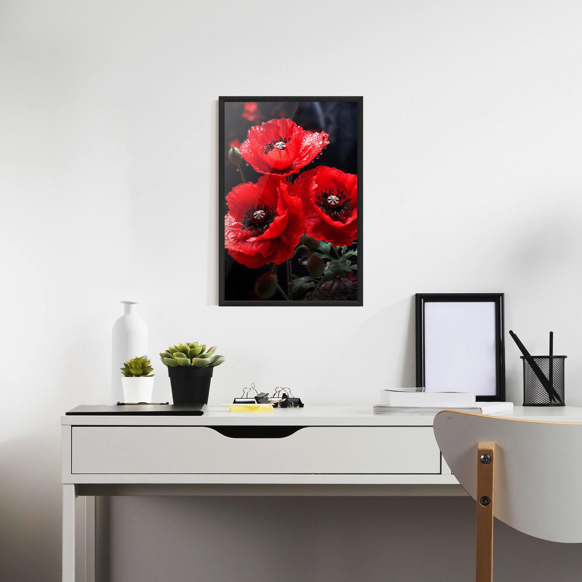 Gerahmte Poster Red Poppy mockup 7