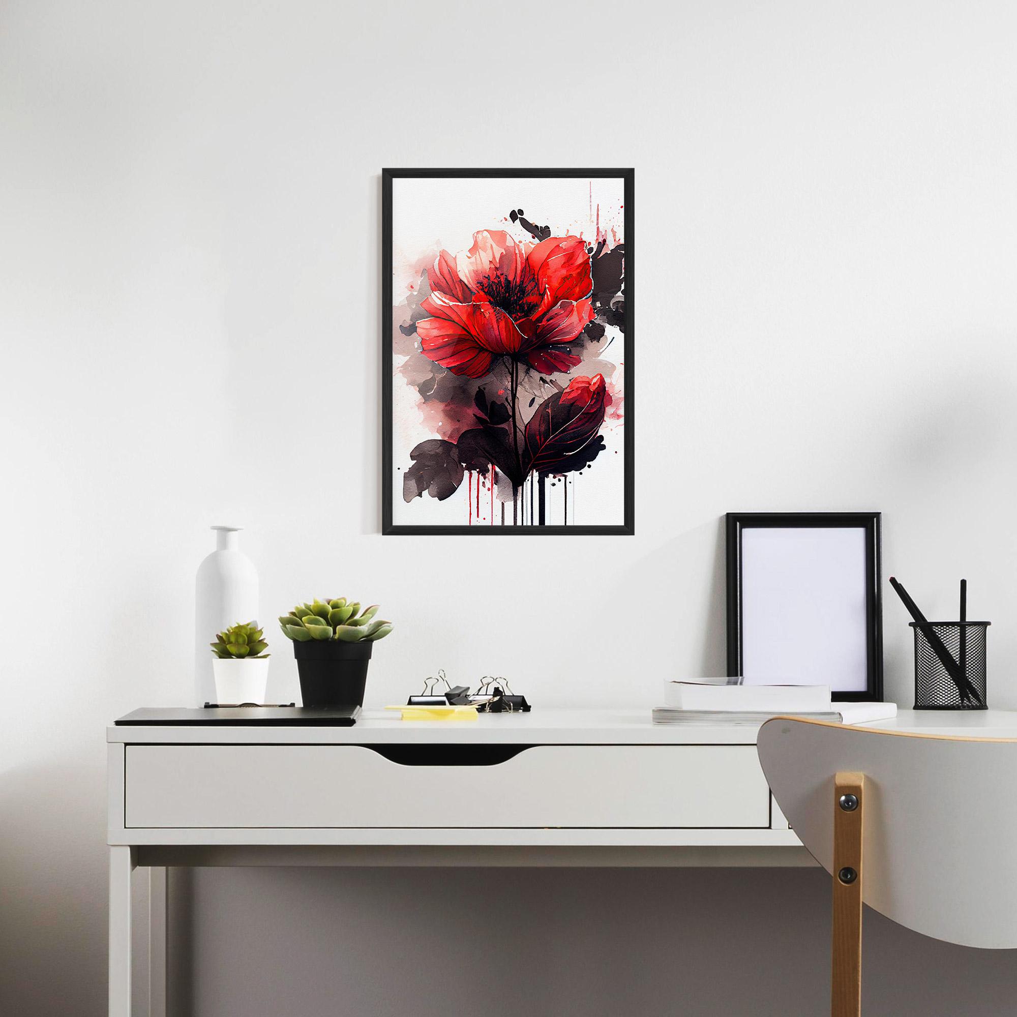 Gerahmte Poster Watercolor Poppy mockup 7