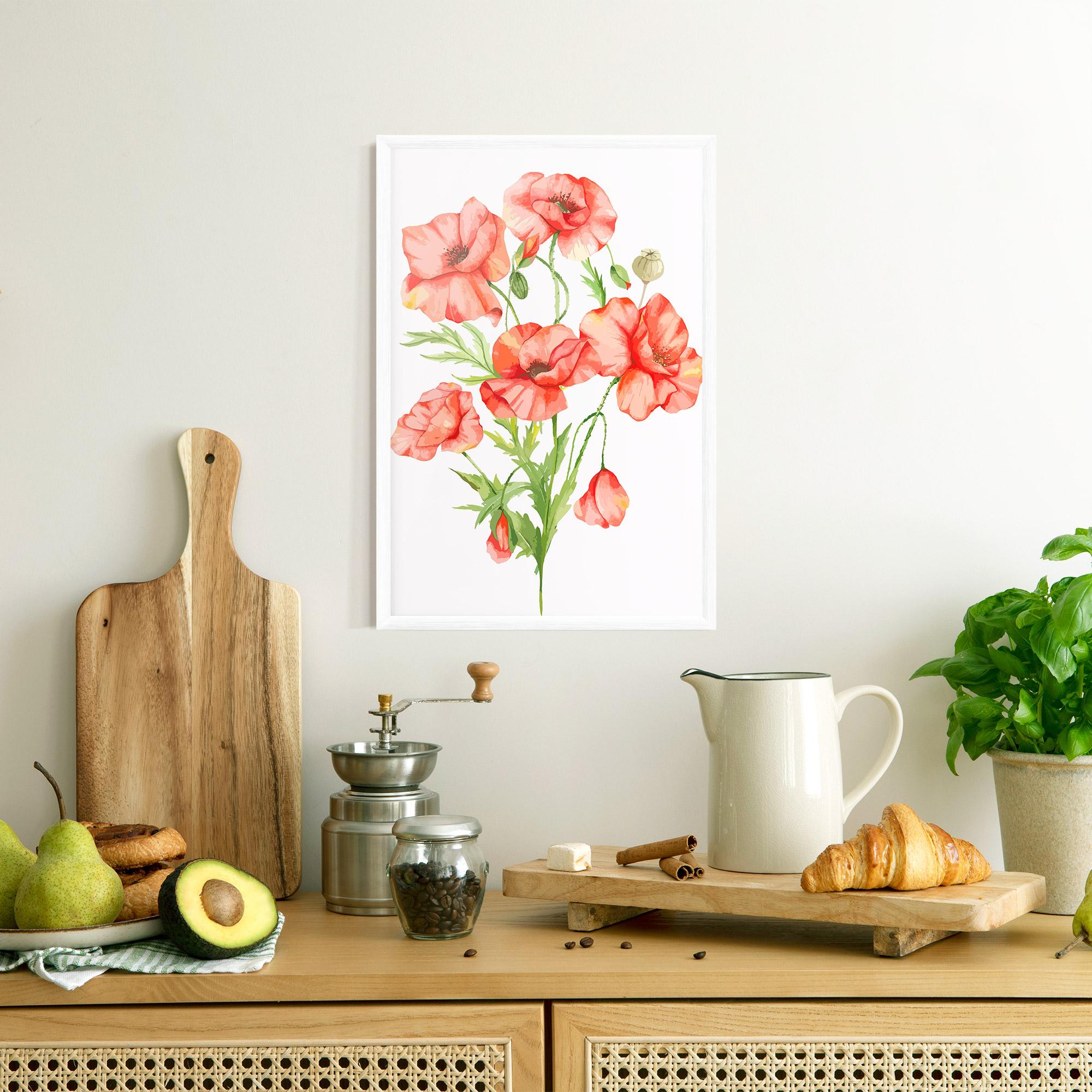 Gerahmte Poster Red Pastel Poppy mockup 8