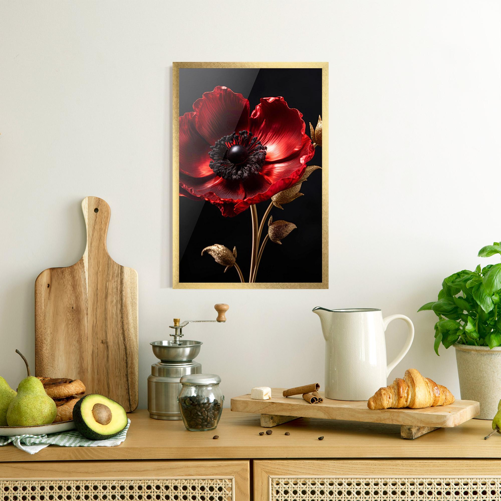 Gerahmte Poster Dark Red Poppy mockup 8