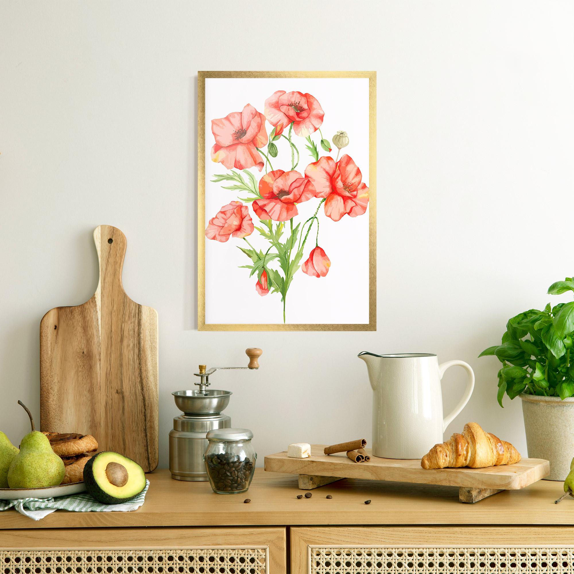 Gerahmte Poster Red Pastel Poppy mockup 8