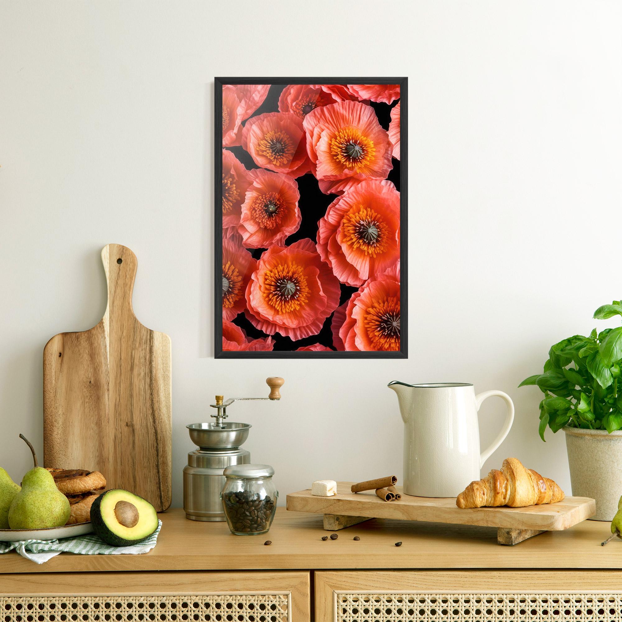 Gerahmte Poster Light Red Poppies mockup 8