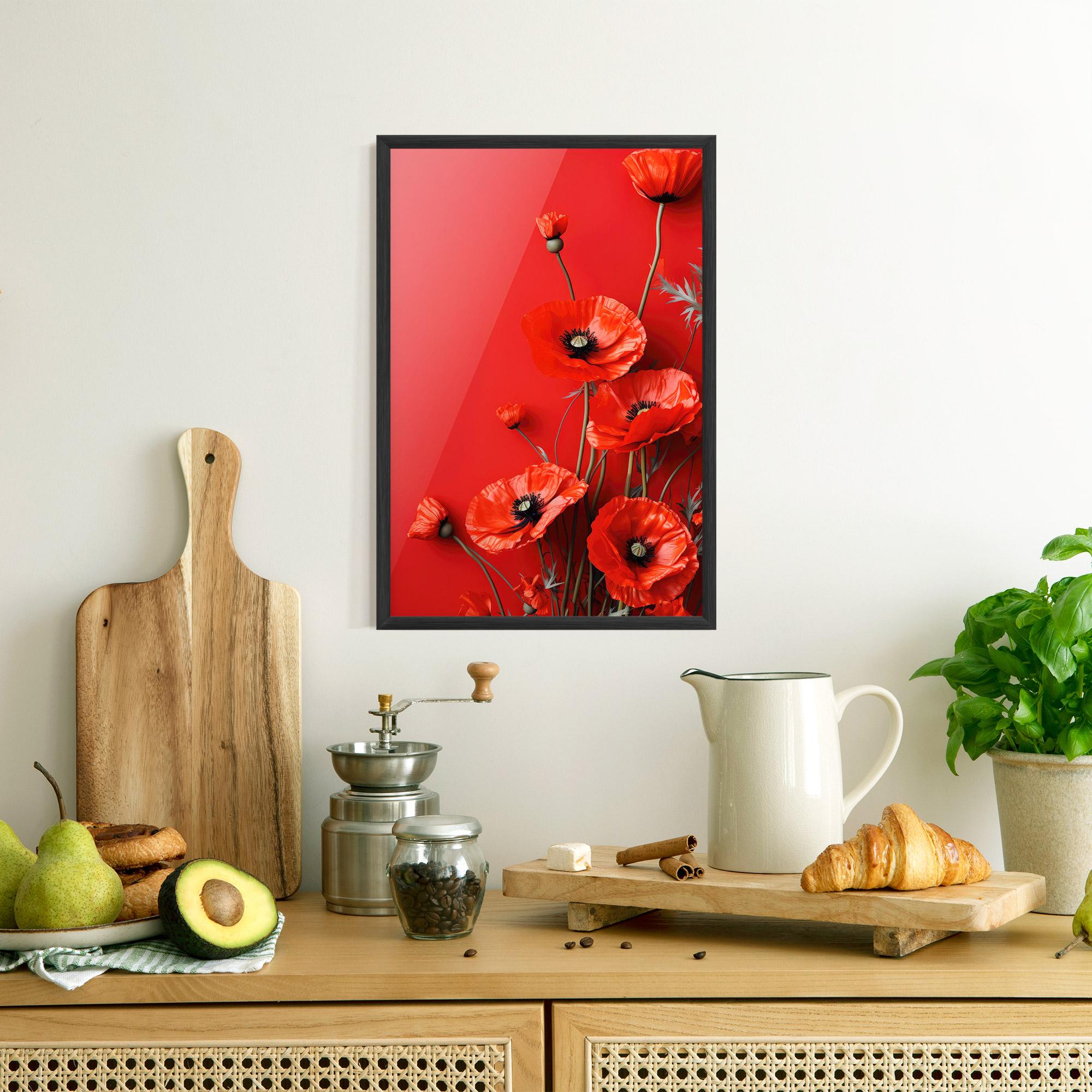 Gerahmte Poster Poppies On The Table mockup 8