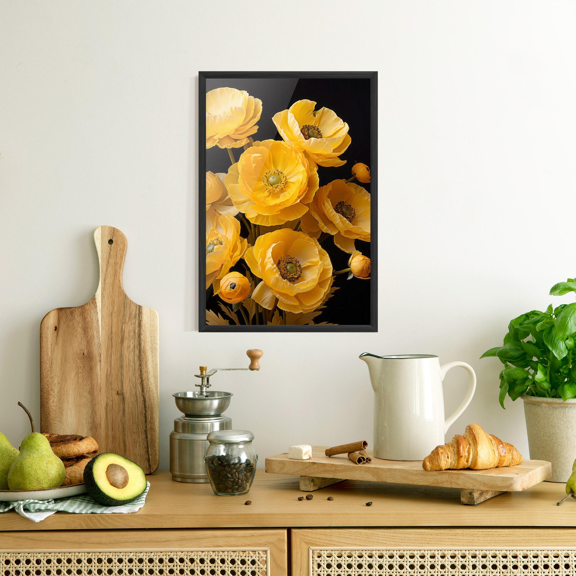 Gerahmte Poster Yellow Poppy mockup 8