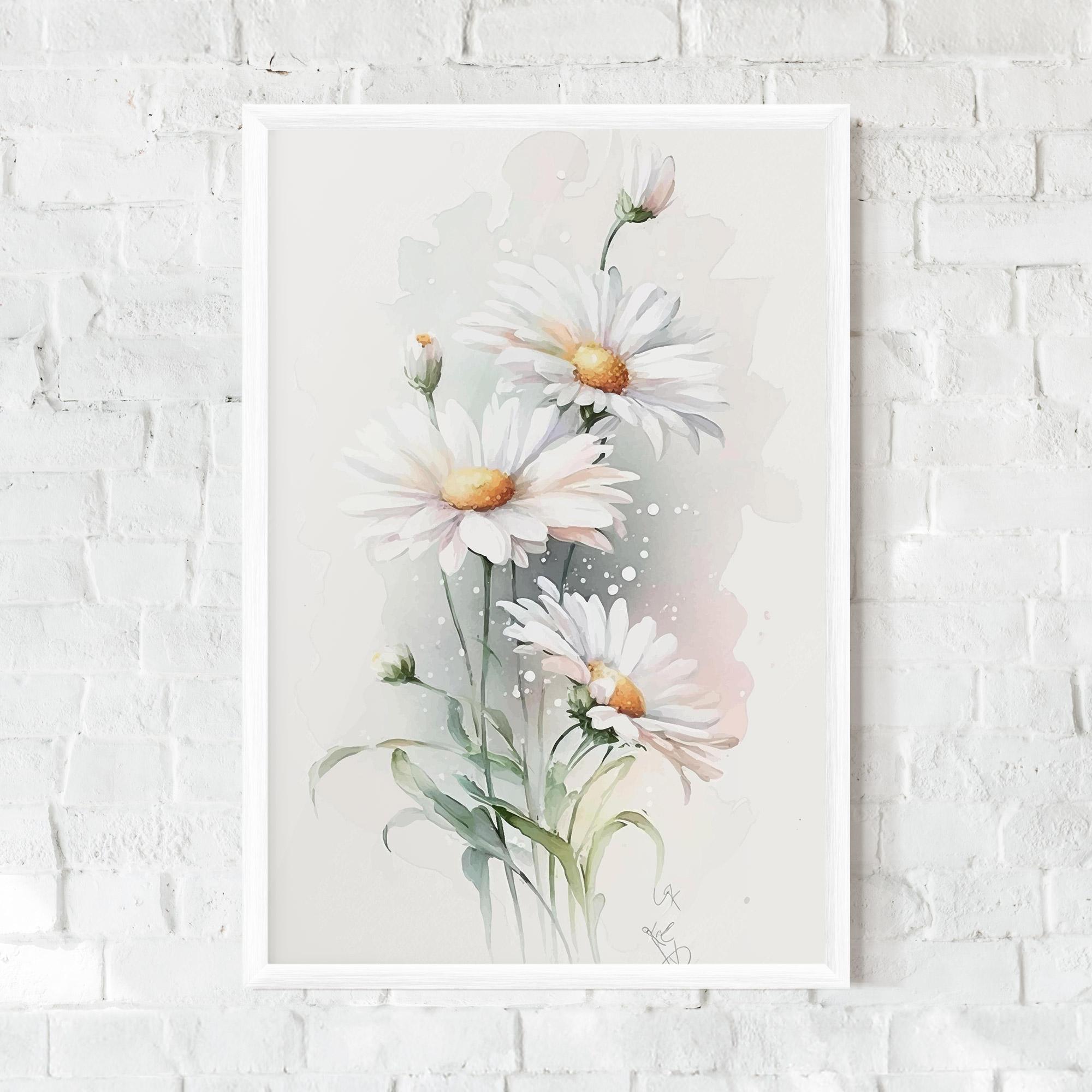 Gerahmte Poster Dreamy White Daisy mockup 0