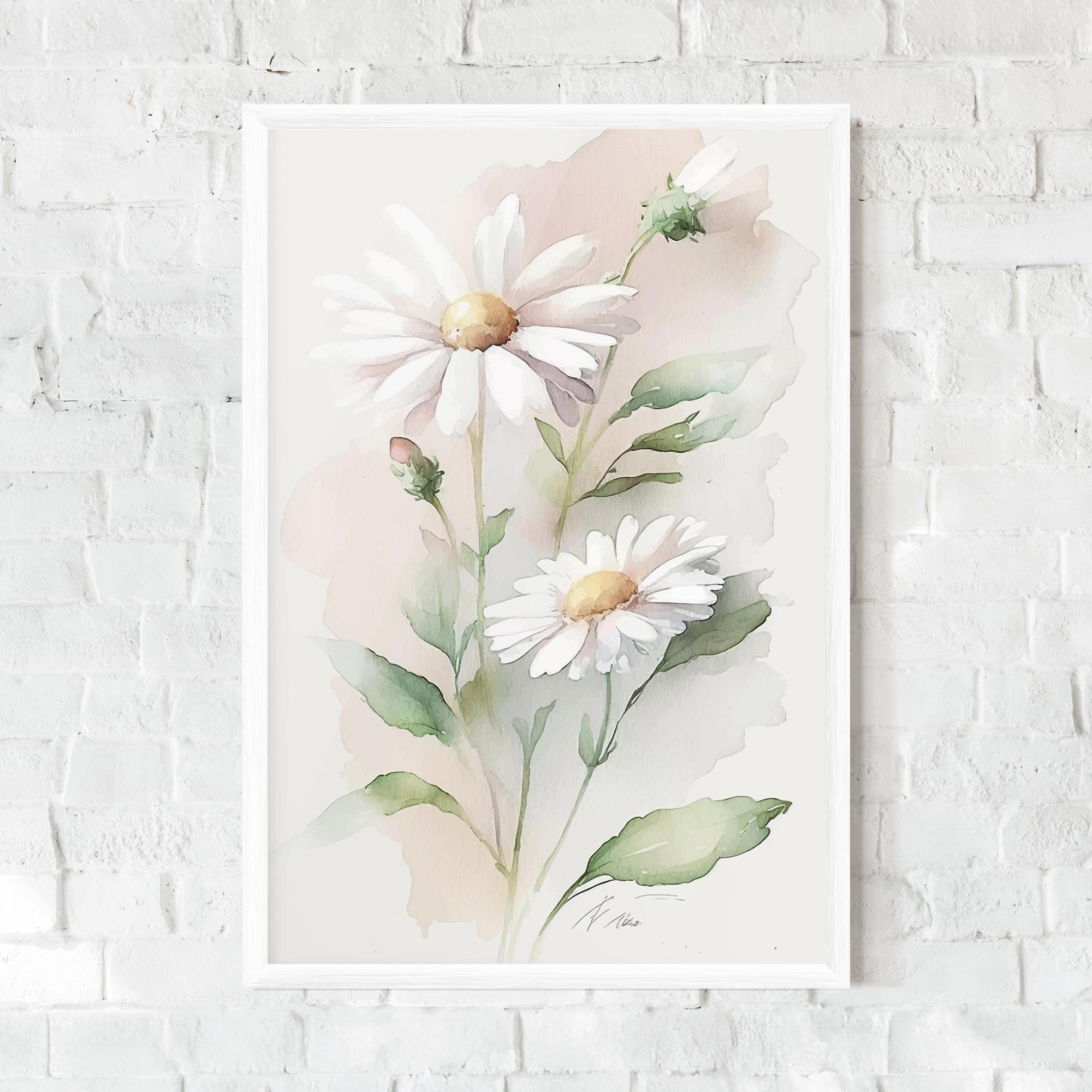 Gerahmte Poster Painted Pretty Daisy mockup 0