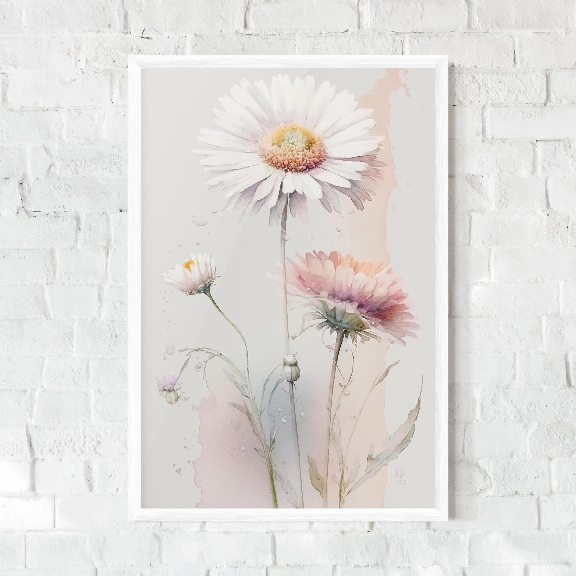 Gerahmte Poster White Painted Daisy mockup 0