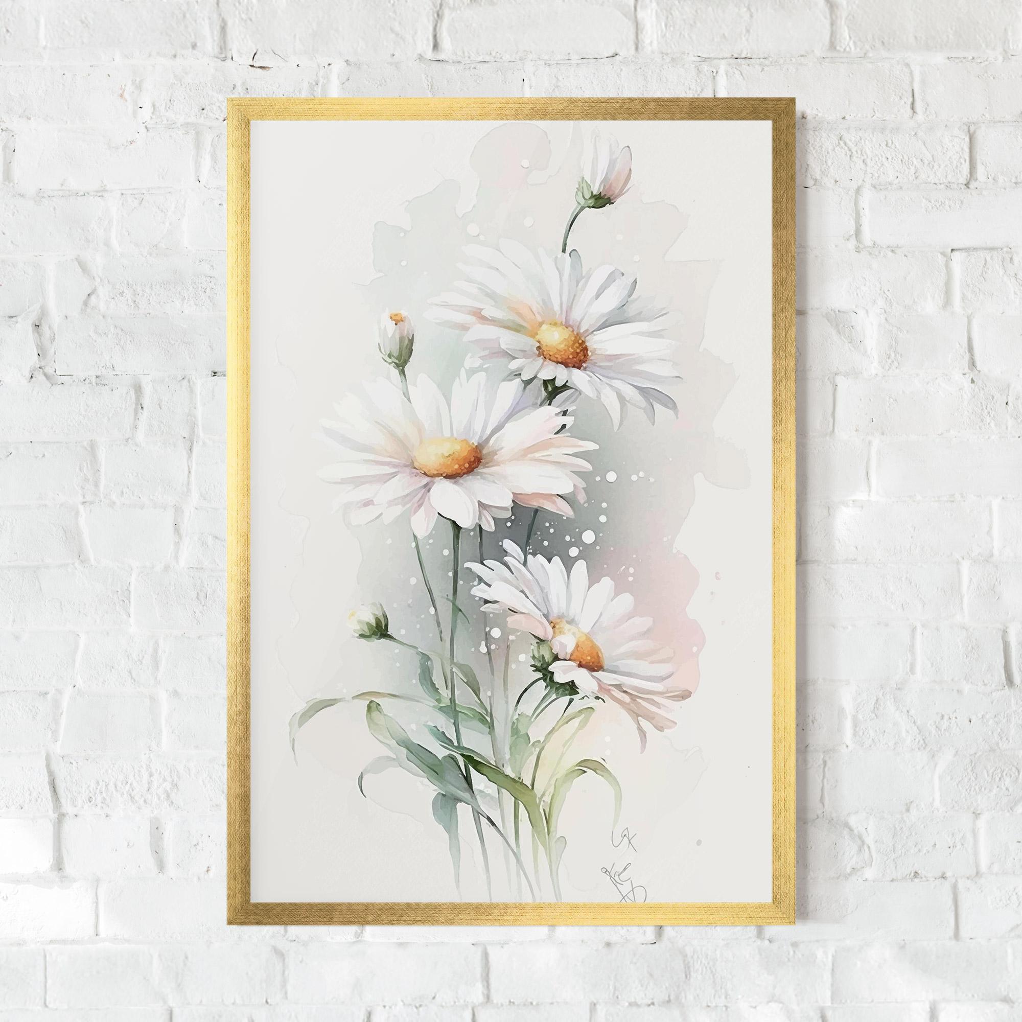Gerahmte Poster Dreamy White Daisy mockup 0