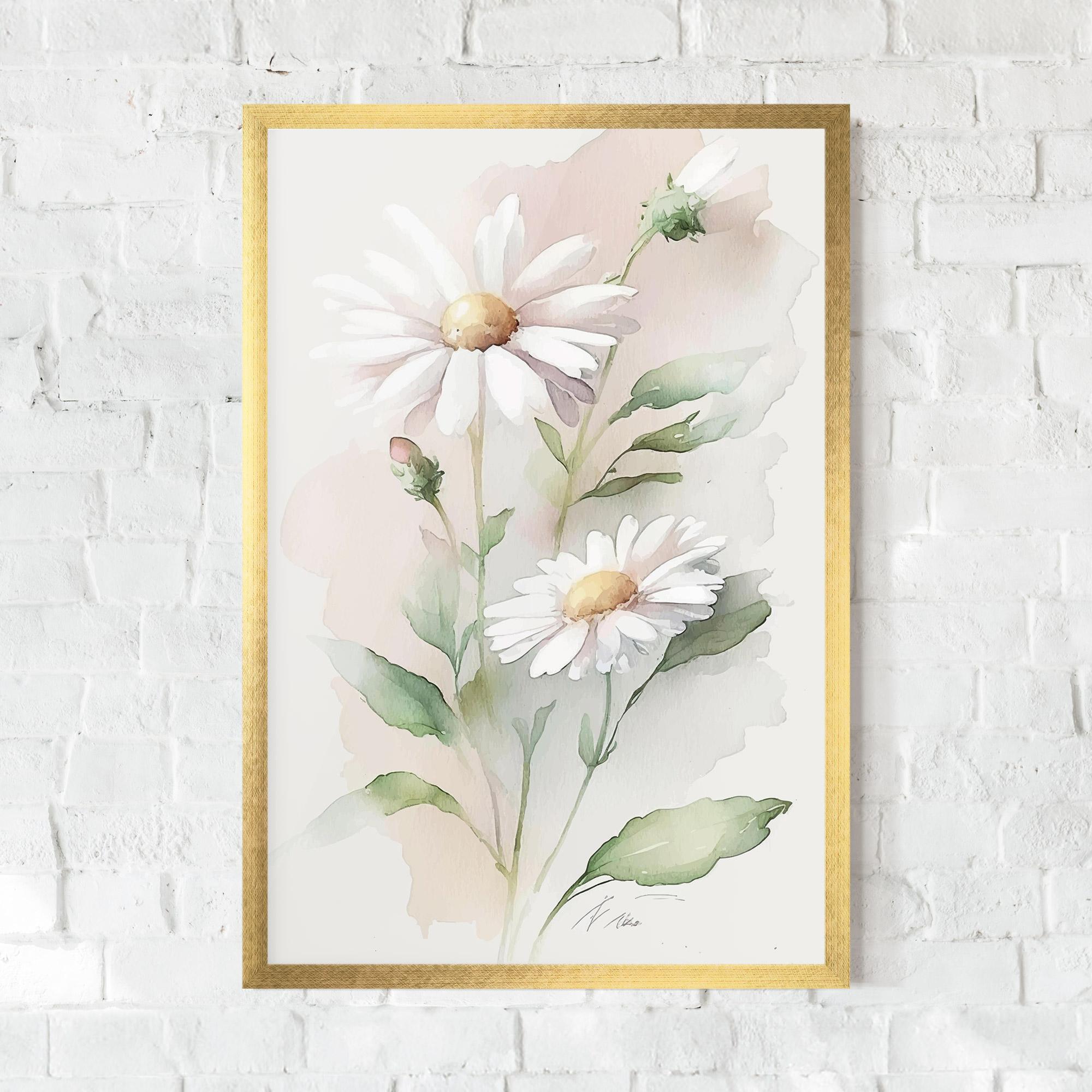 Gerahmte Poster Painted Pretty Daisy mockup 0