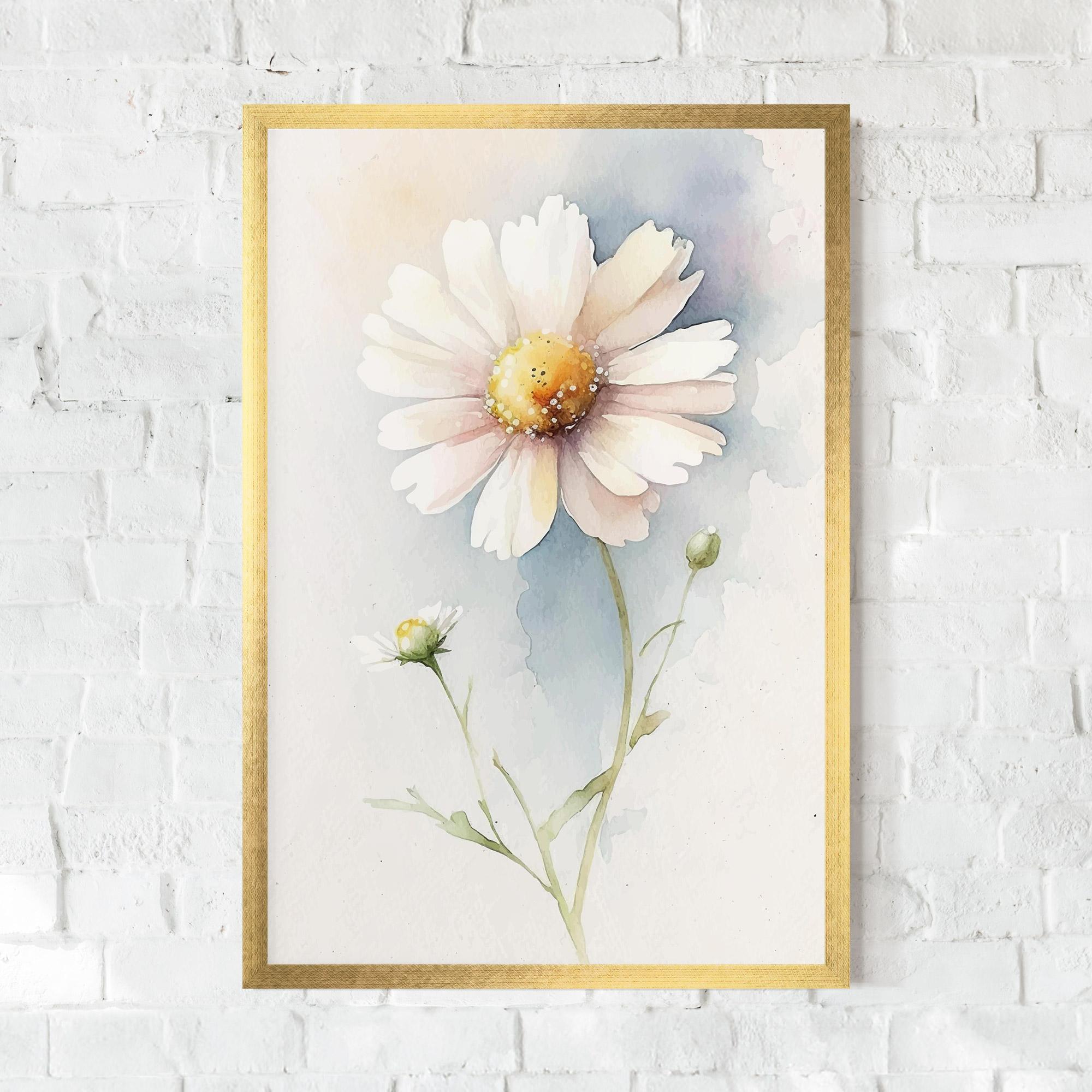 Gerahmte Poster Painted White Daisy mockup 0