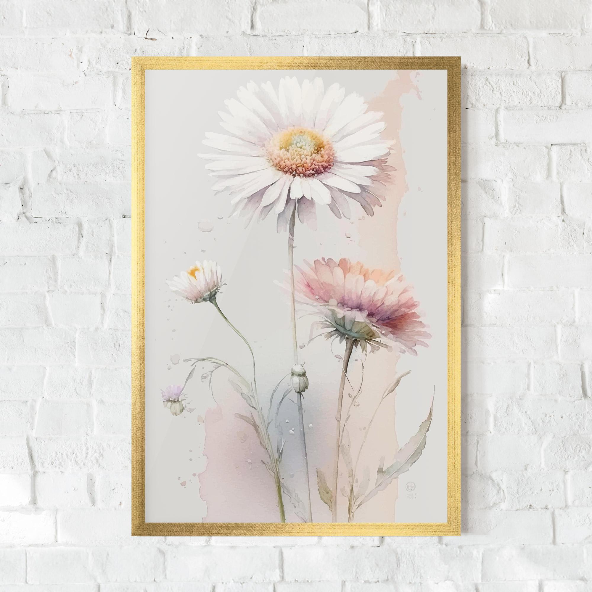 Gerahmte Poster White Painted Daisy mockup 0
