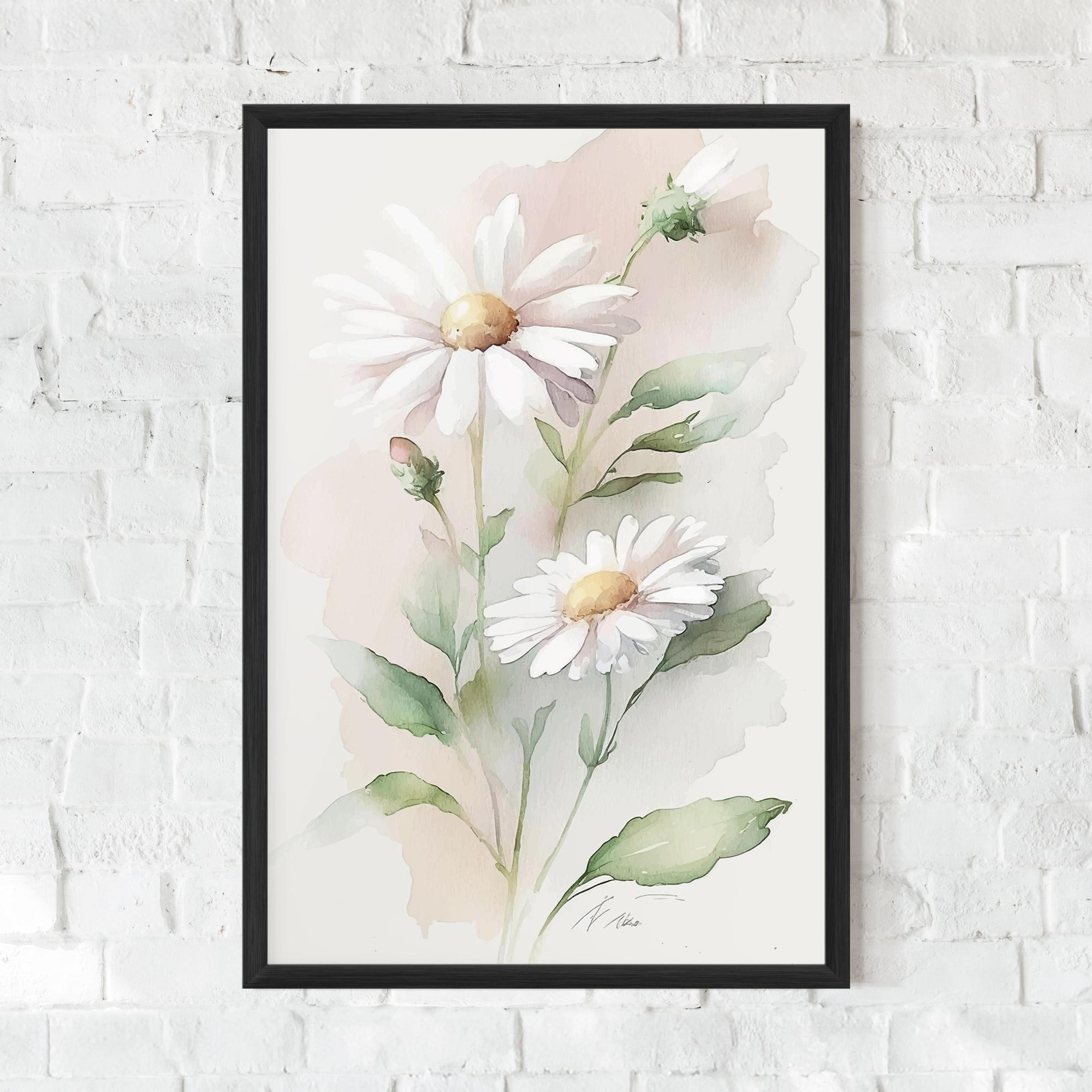 Gerahmte Poster Painted Pretty Daisy mockup 0