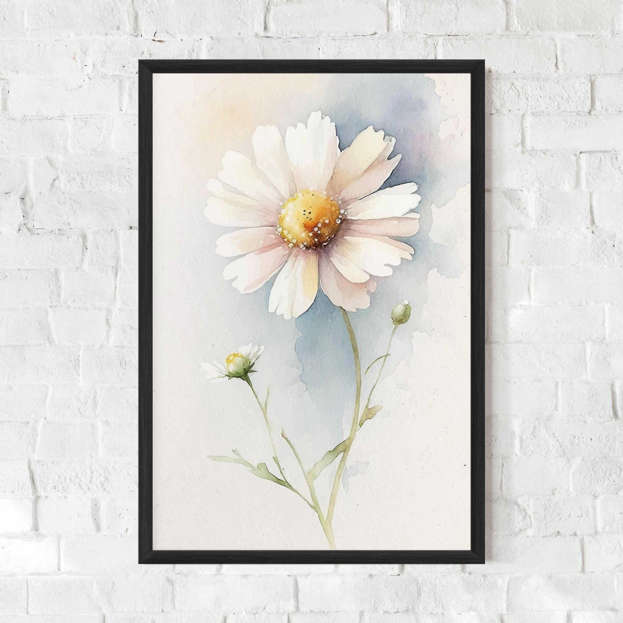 Gerahmte Poster Painted White Daisy mockup 0