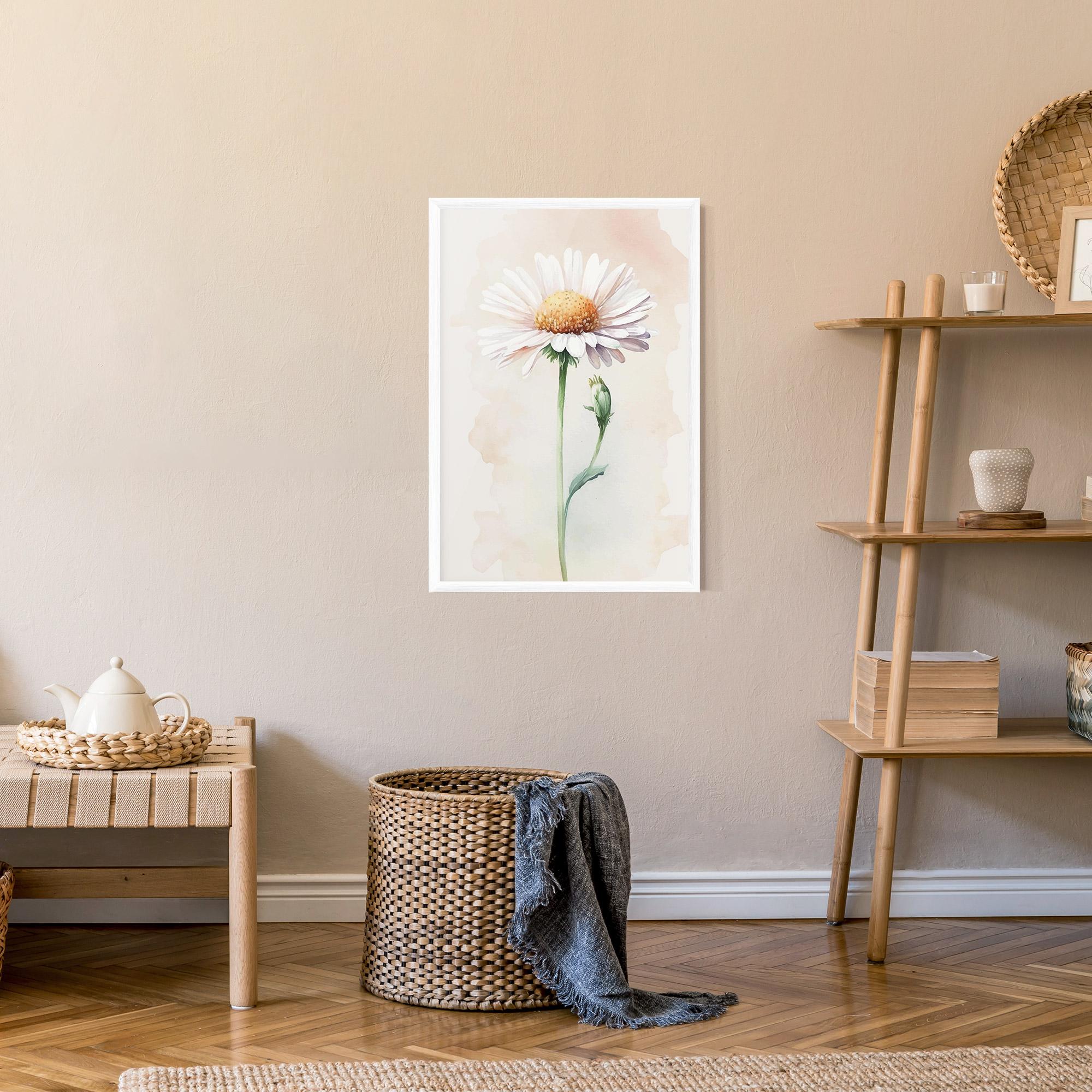 Gerahmte Poster Watercolor Daisy mockup 9