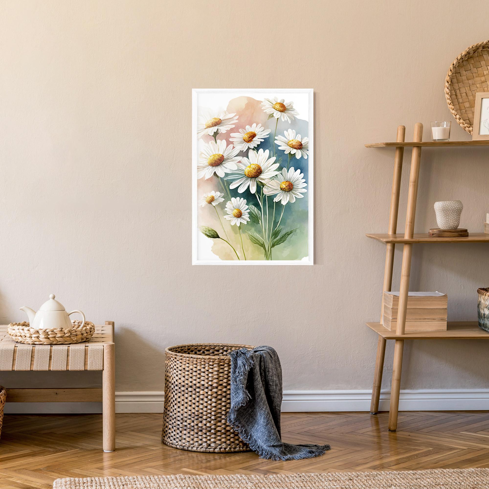 Gerahmte Poster White Daisy Art mockup 9