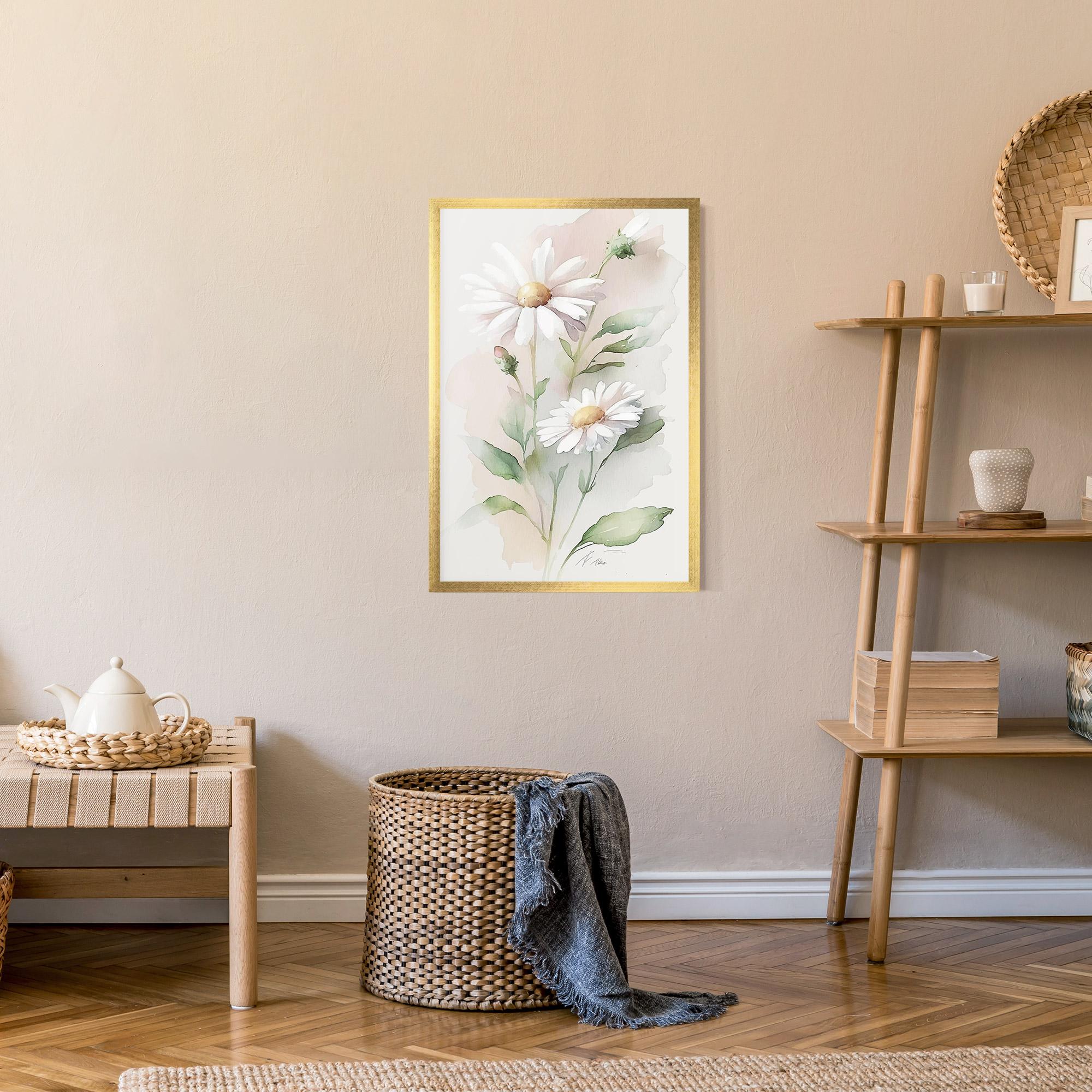 Gerahmte Poster Painted Pretty Daisy mockup 9