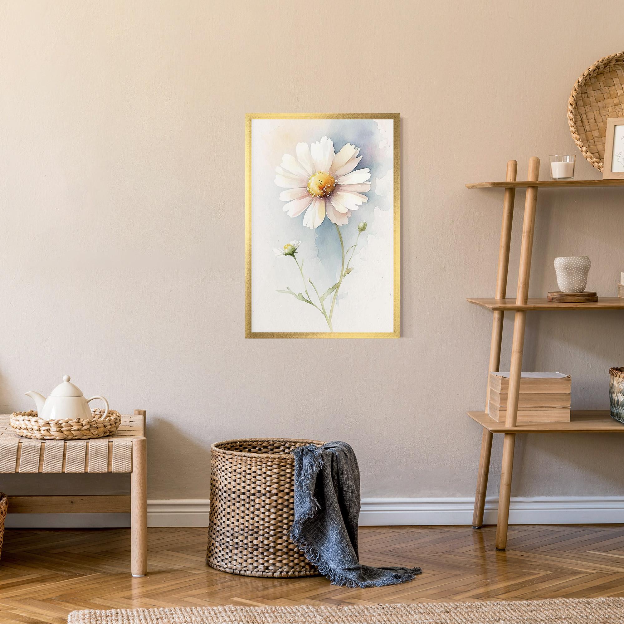Gerahmte Poster Painted White Daisy mockup 9