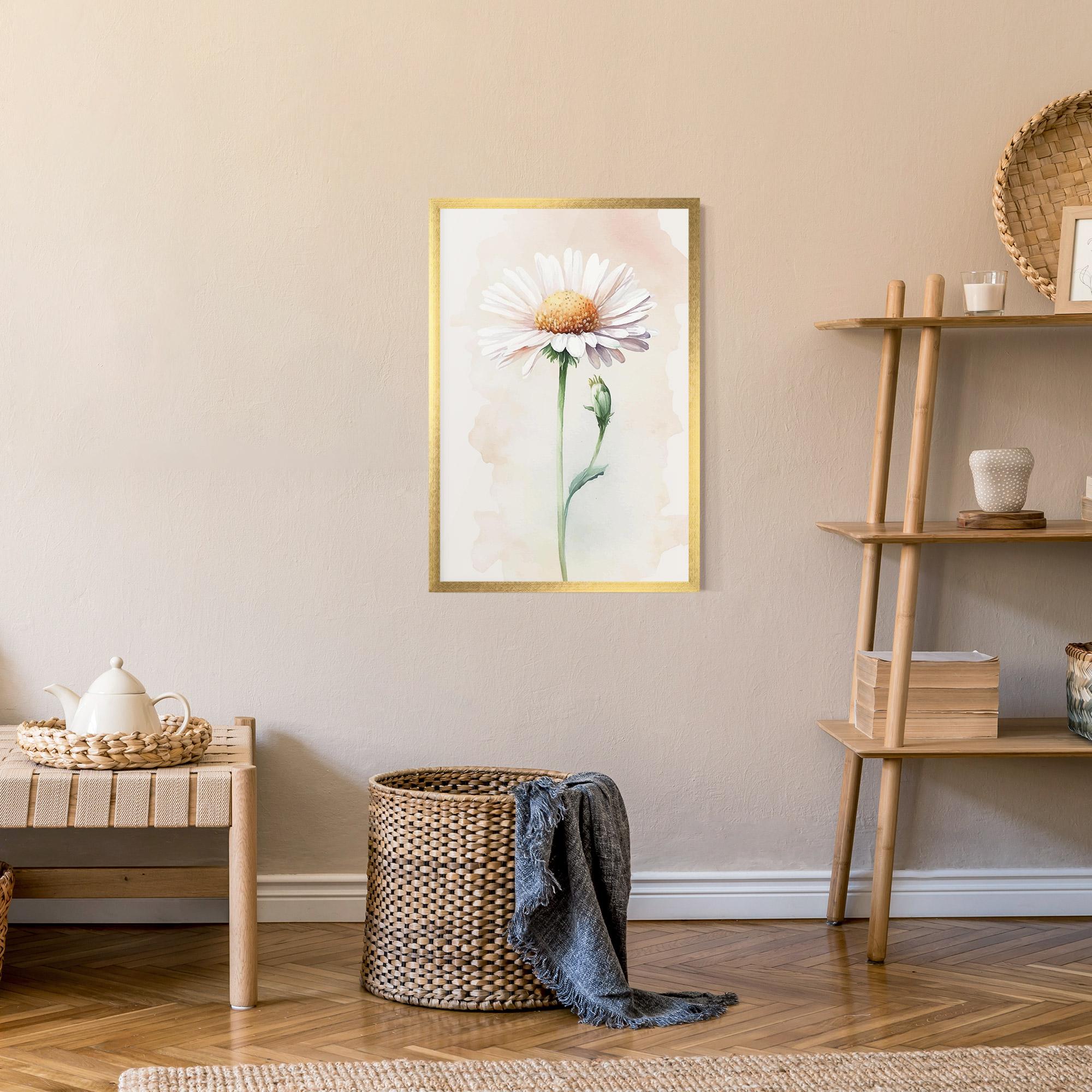Gerahmte Poster Watercolor Daisy mockup 9