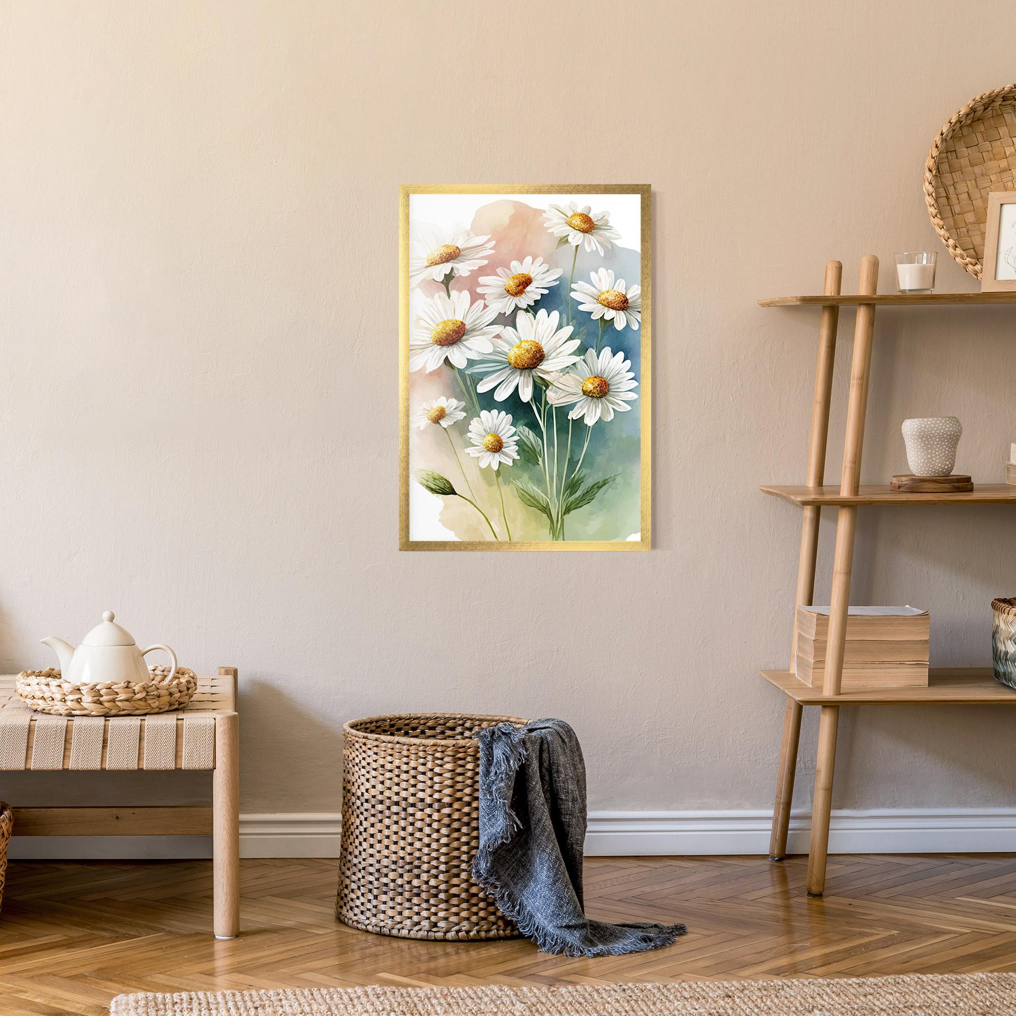 Gerahmte Poster White Daisy Art mockup 9