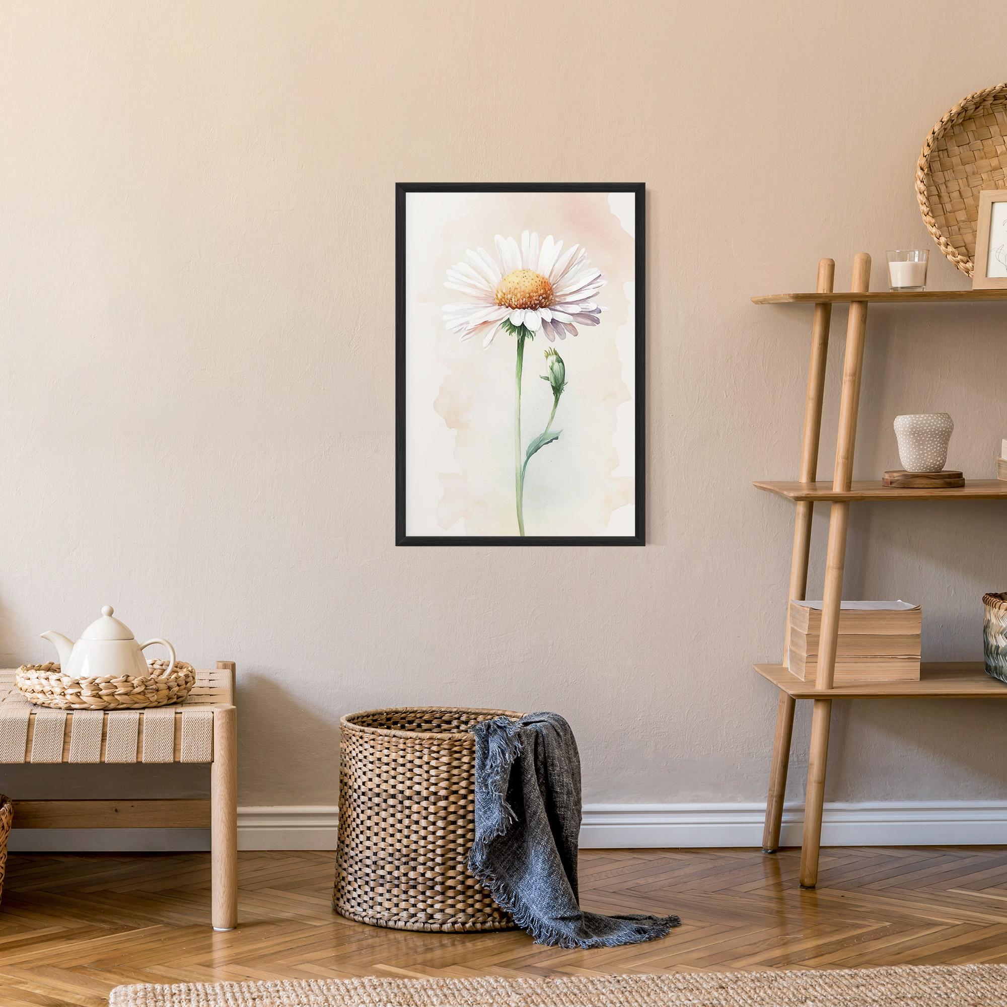 Gerahmte Poster Watercolor Daisy mockup 9