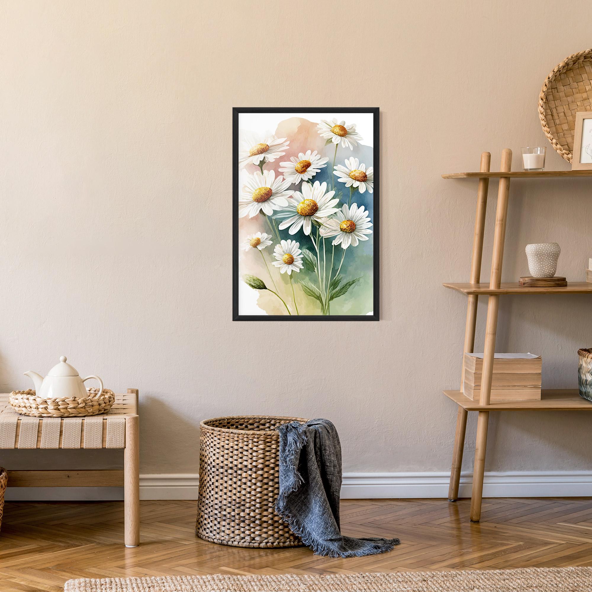 Gerahmte Poster White Daisy Art mockup 9