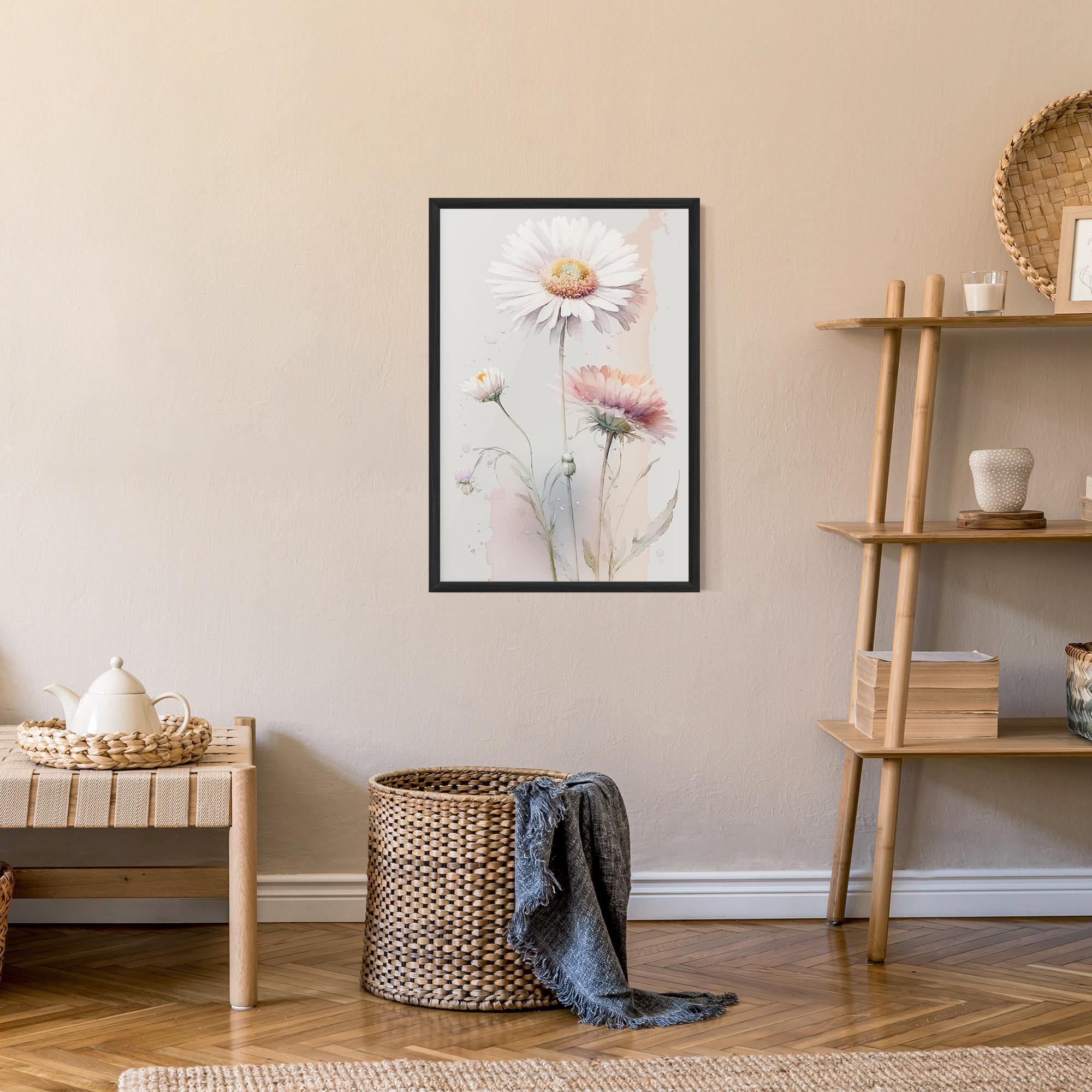 Gerahmte Poster White Painted Daisy mockup 9