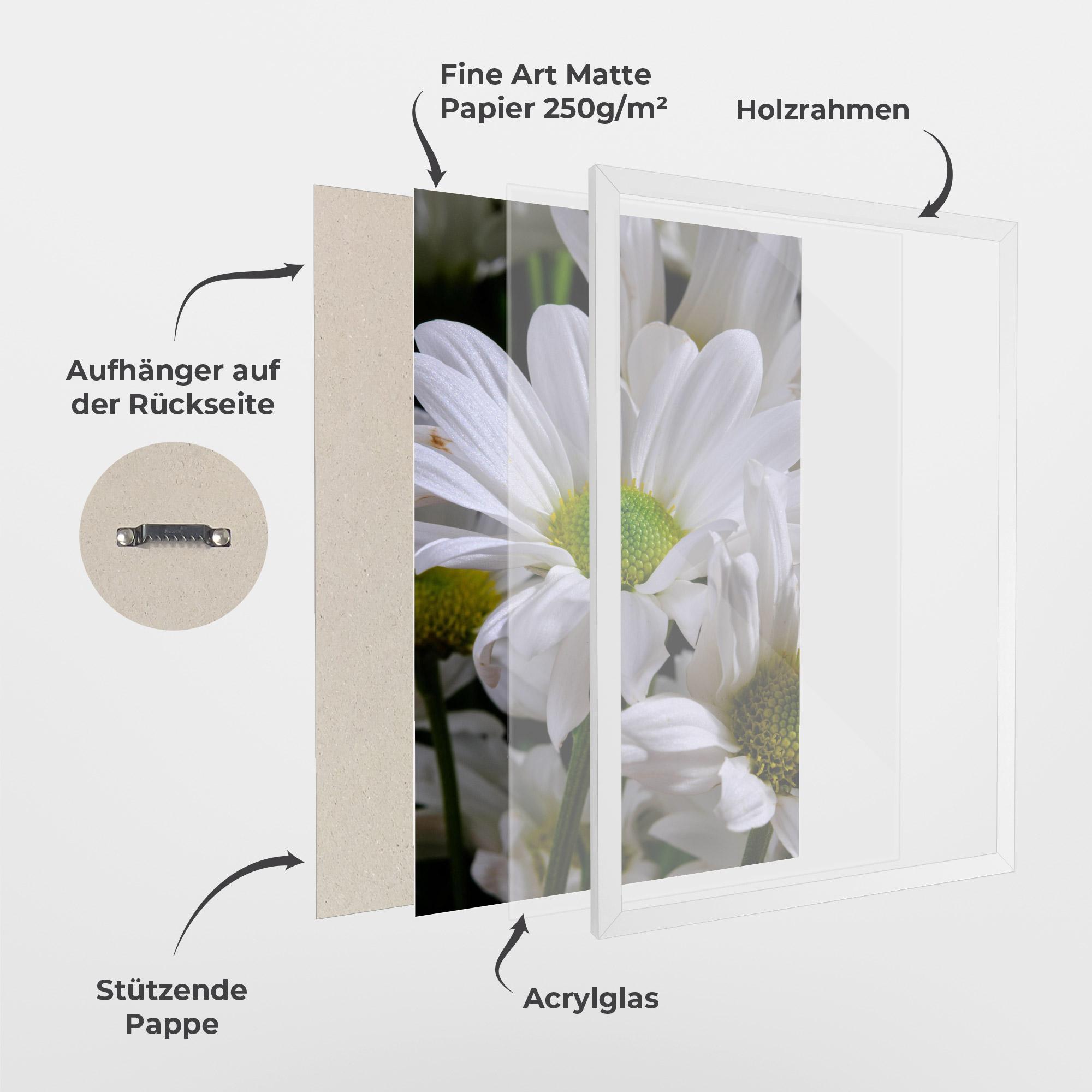 Gerahmte Poster Green Middle Daisy View mockup 1