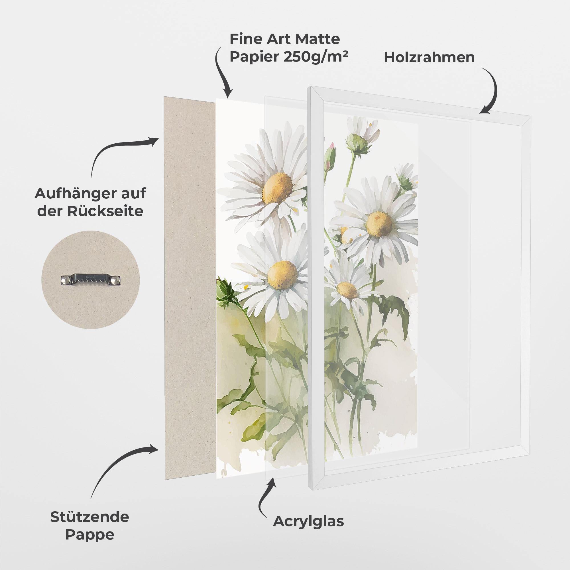 Gerahmte Poster Painted Daisy mockup 1
