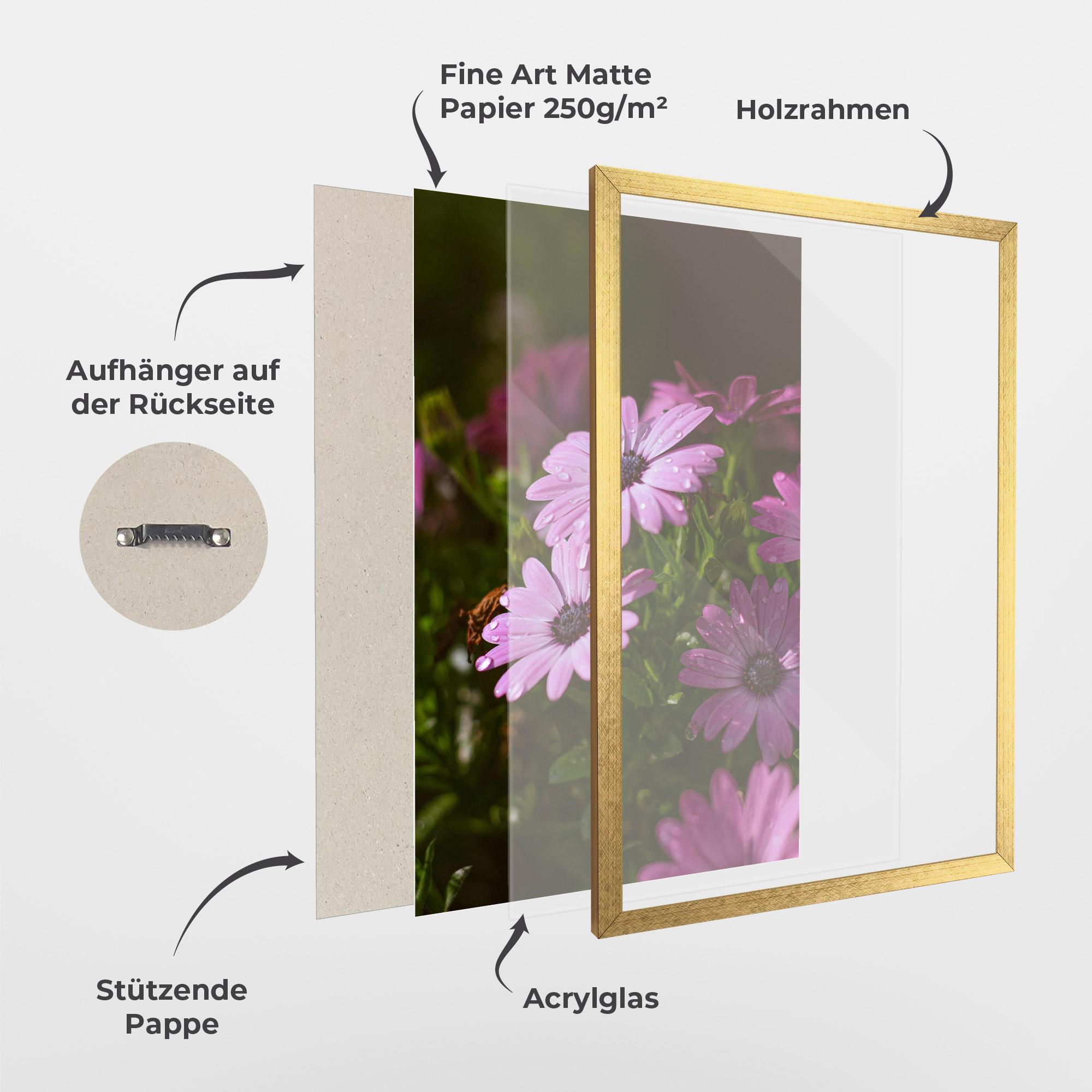 Gerahmte Poster Purple Daisy mockup 1