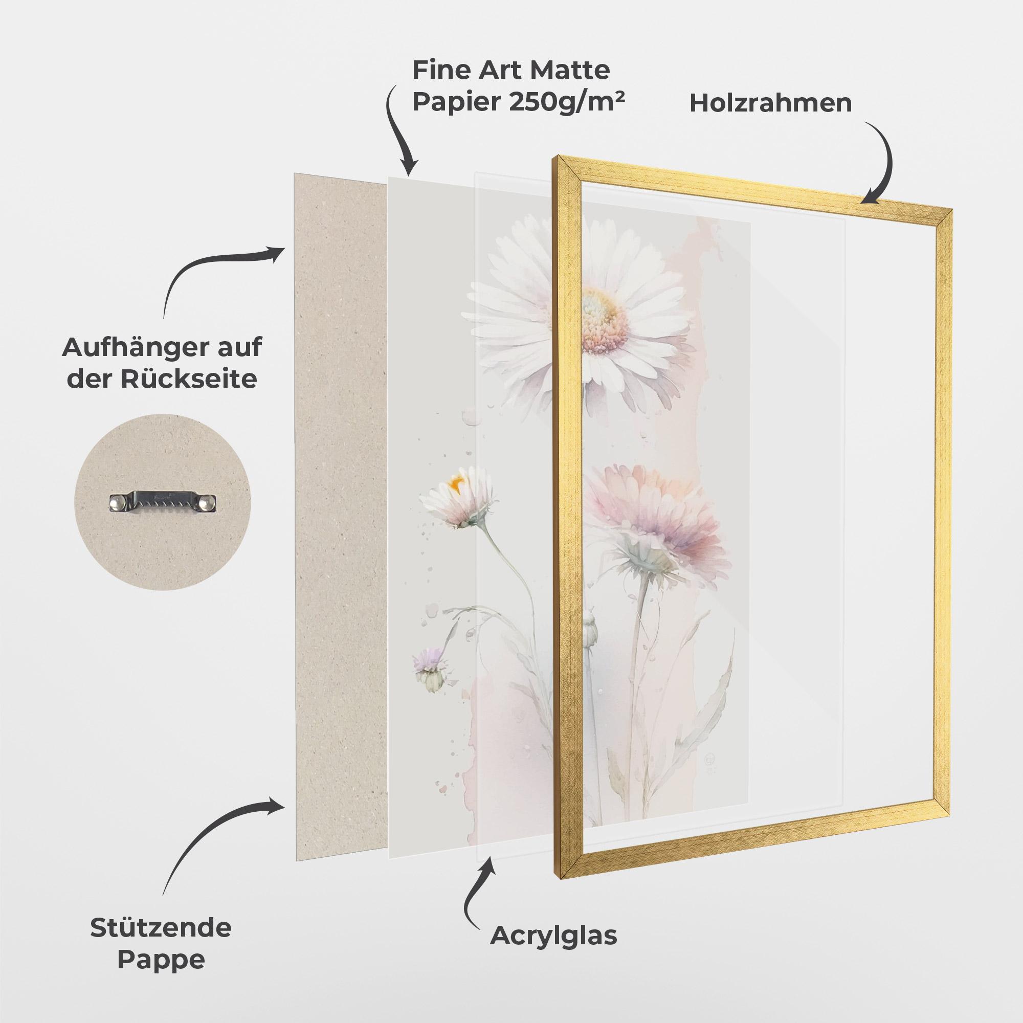 Gerahmte Poster White Painted Daisy mockup 1