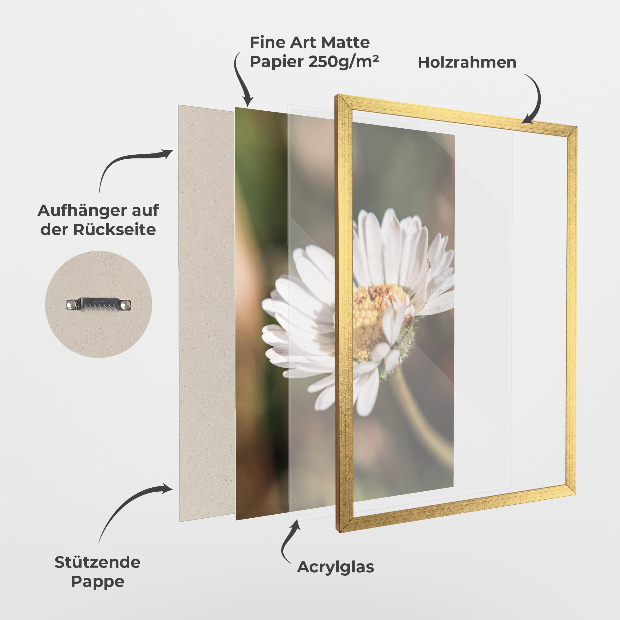 Gerahmte Poster Yellow Pastel Daisy mockup 1