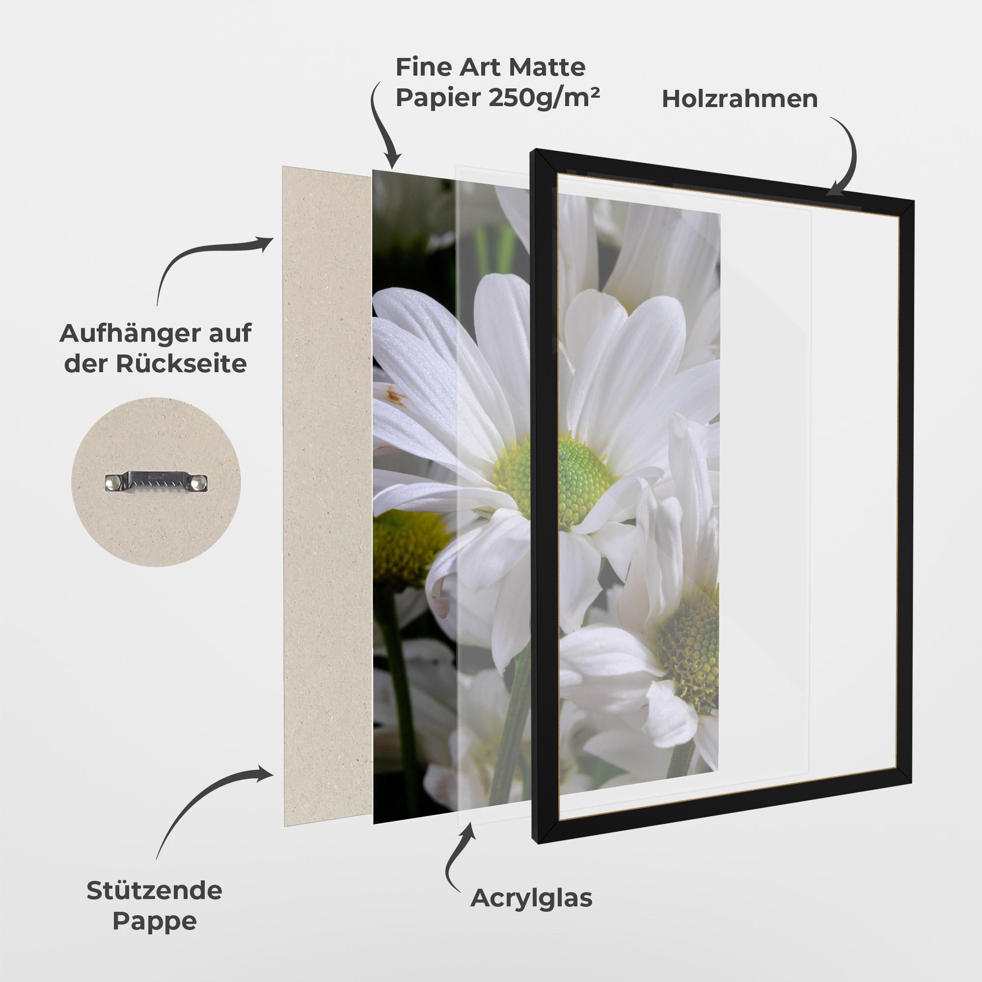 Gerahmte Poster Green Middle Daisy View mockup 1