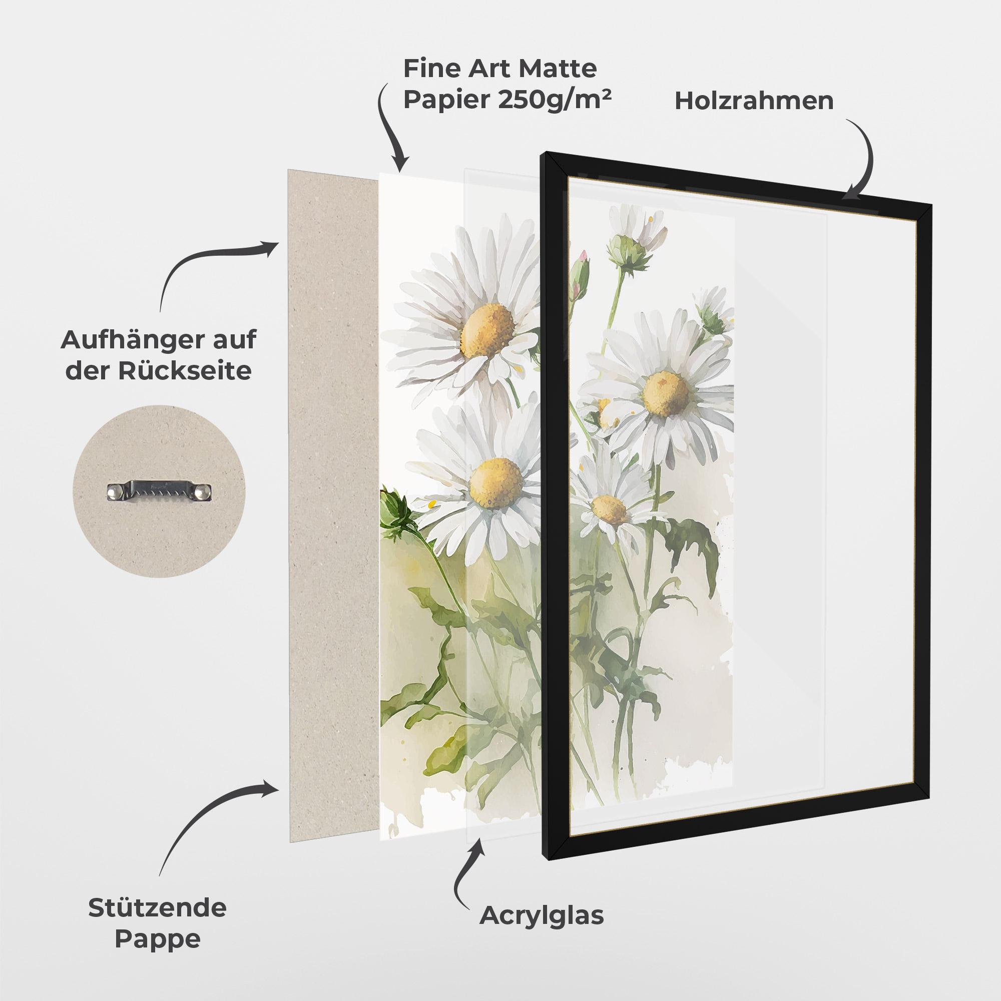 Gerahmte Poster Painted Daisy mockup 1