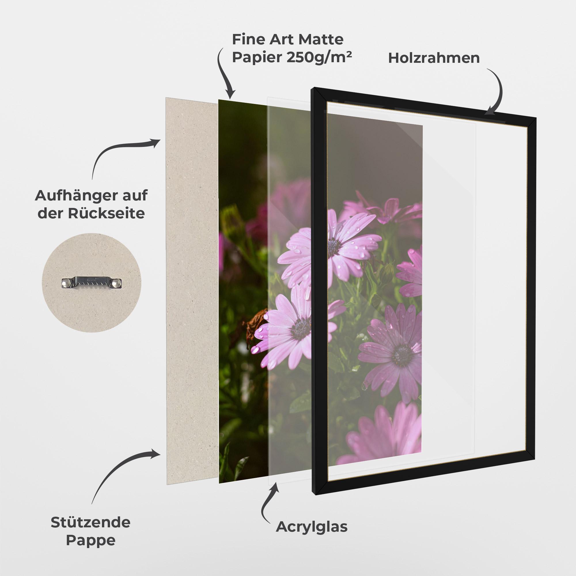 Gerahmte Poster Purple Daisy mockup 1
