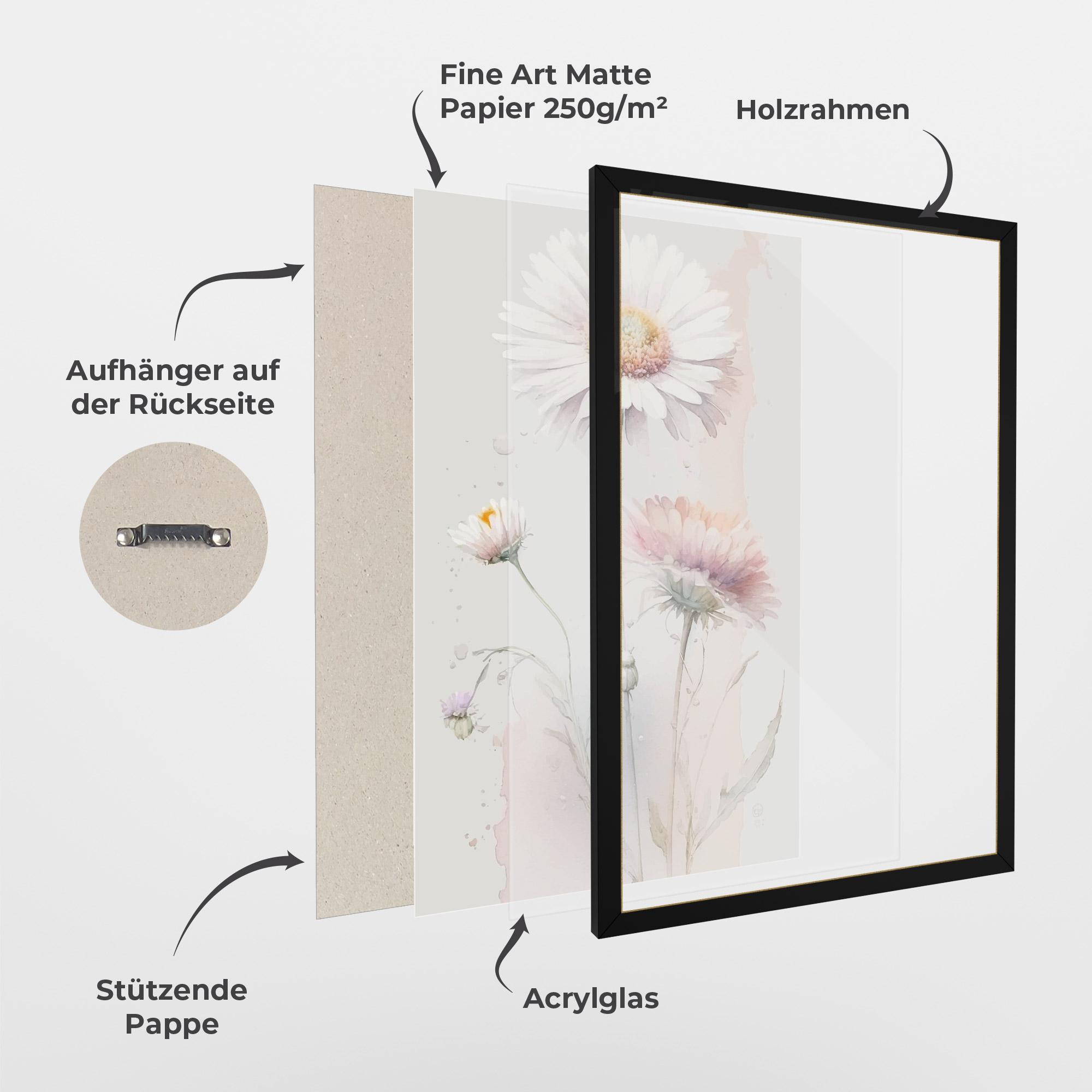 Gerahmte Poster White Painted Daisy mockup 1