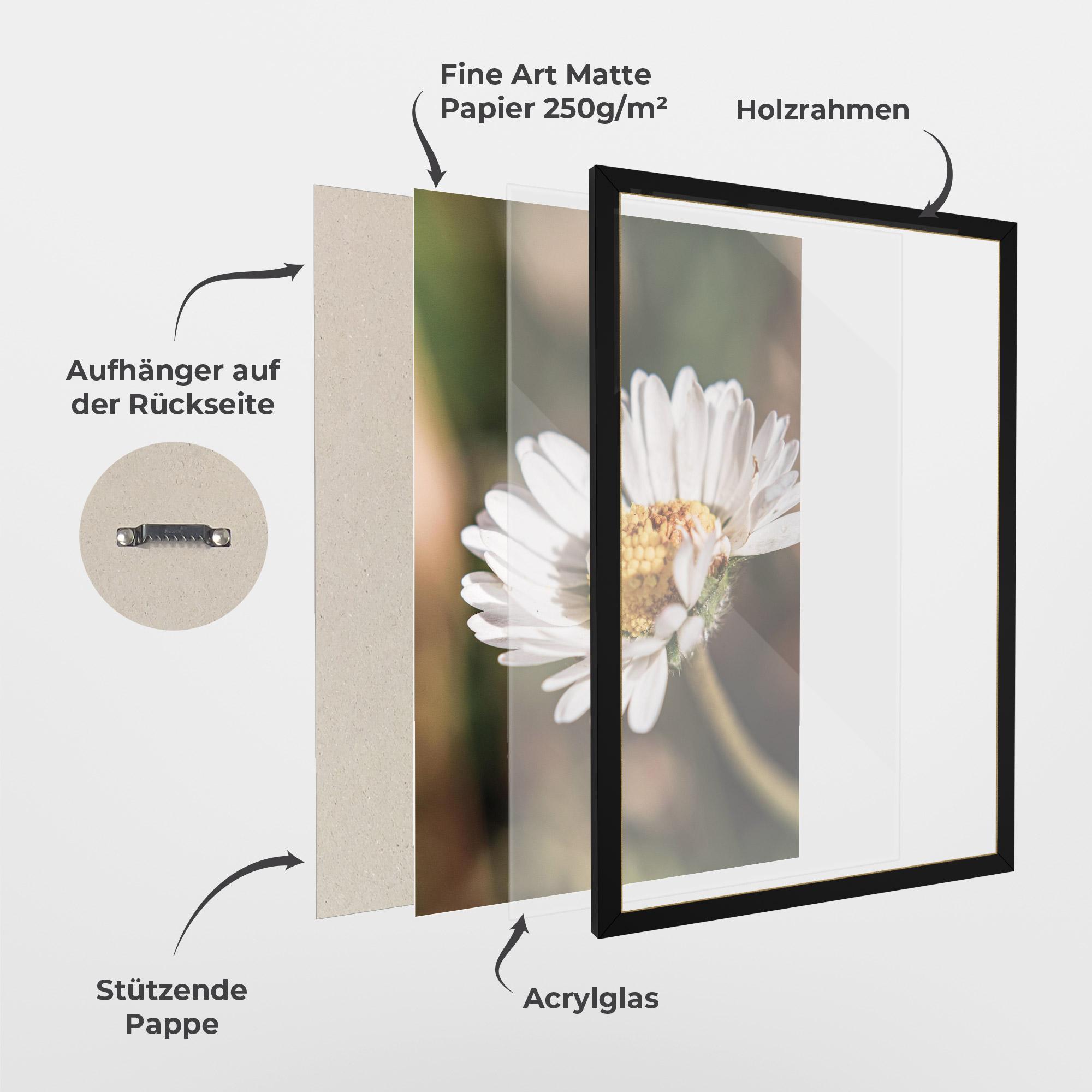 Gerahmte Poster Yellow Pastel Daisy mockup 1