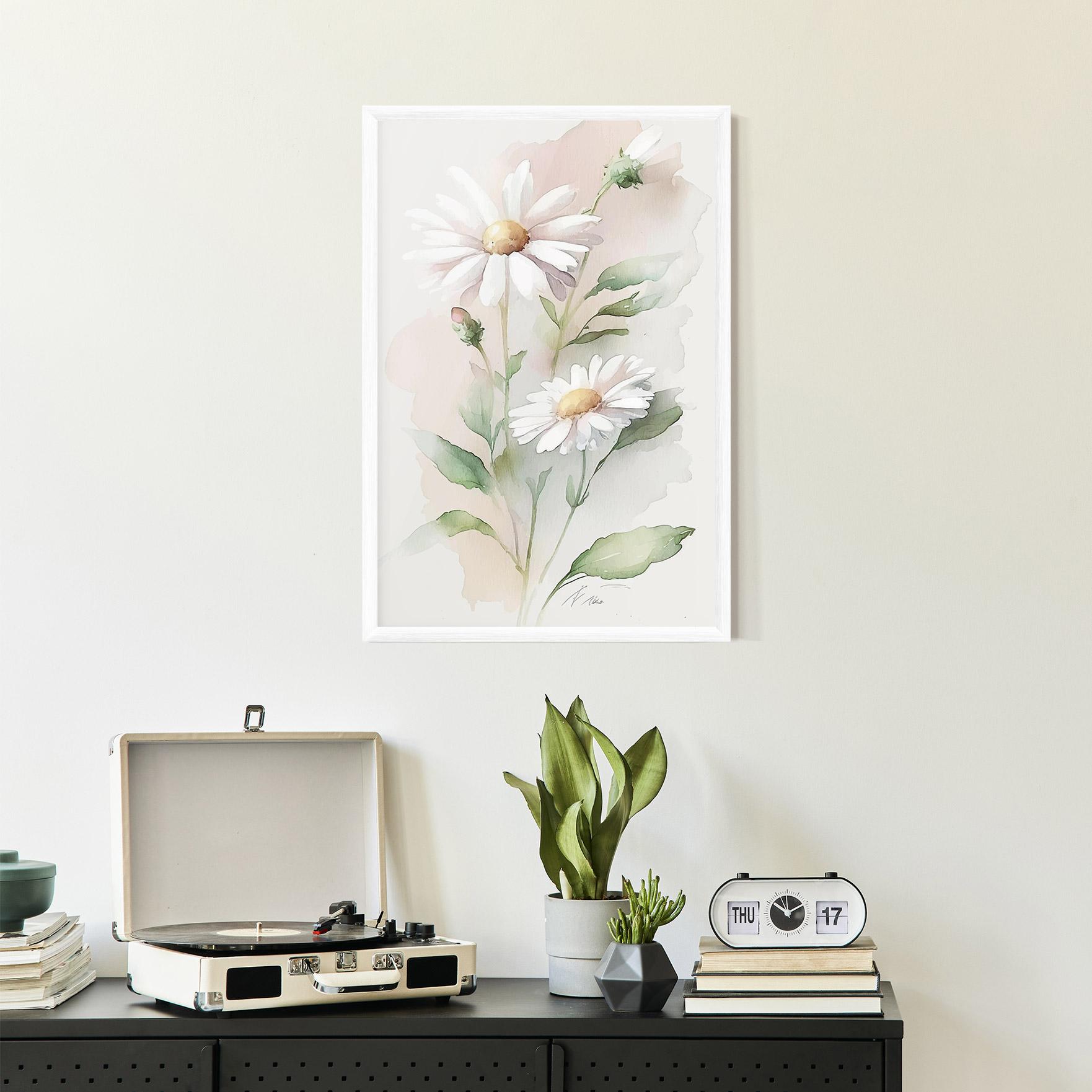 Gerahmte Poster Painted Pretty Daisy mockup 2