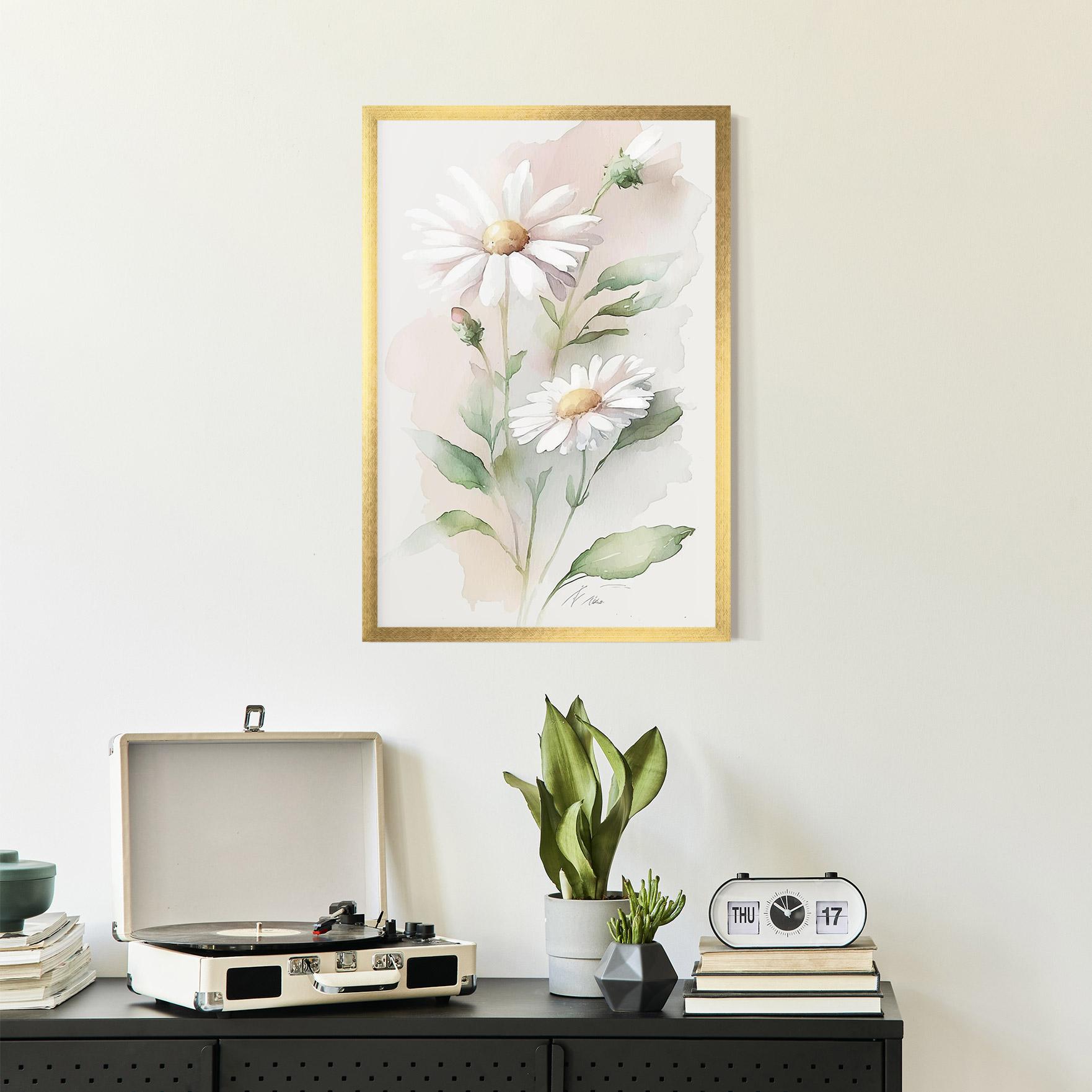 Gerahmte Poster Painted Pretty Daisy mockup 2