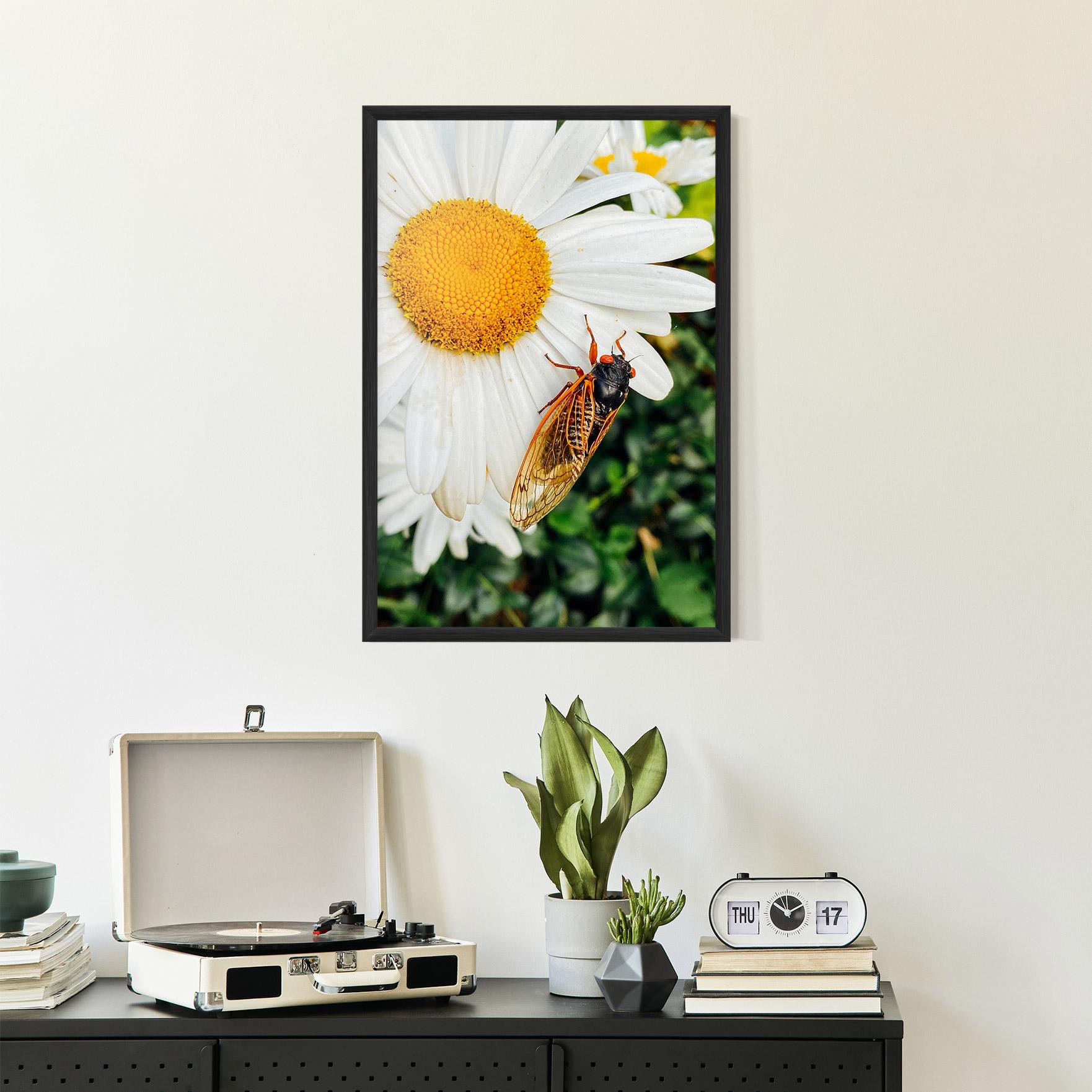 Gerahmte Poster Bug On The Daisy mockup 2