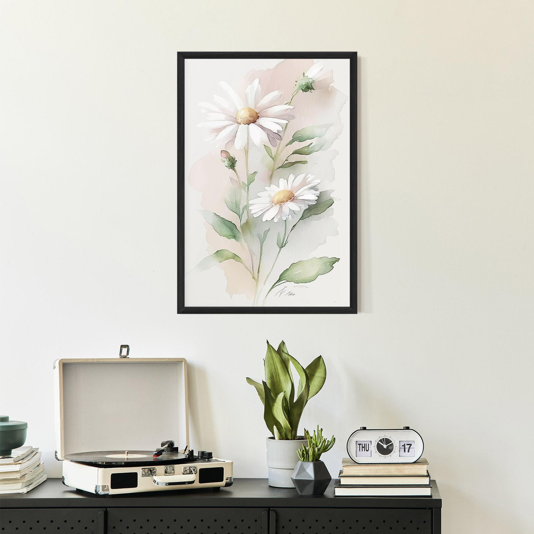 Gerahmte Poster Painted Pretty Daisy mockup 2