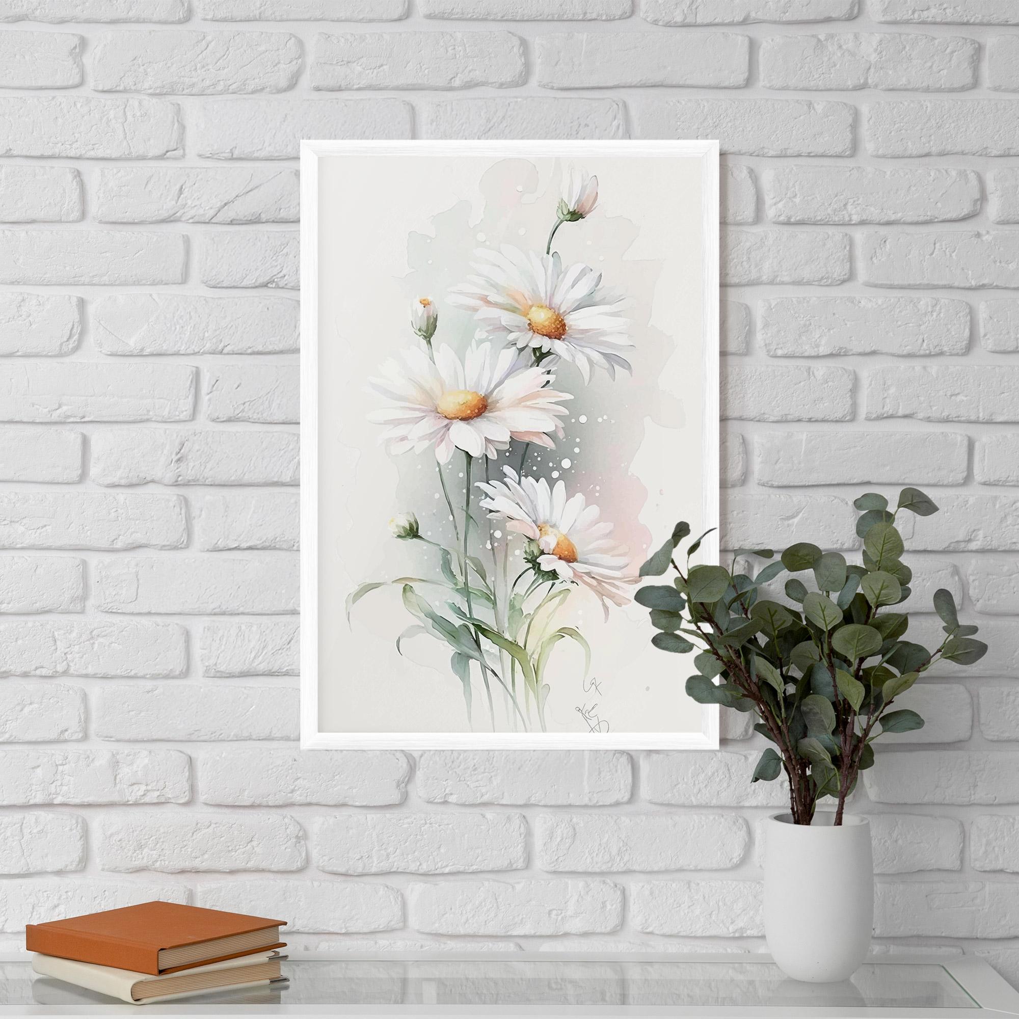 Gerahmte Poster Dreamy White Daisy mockup 5