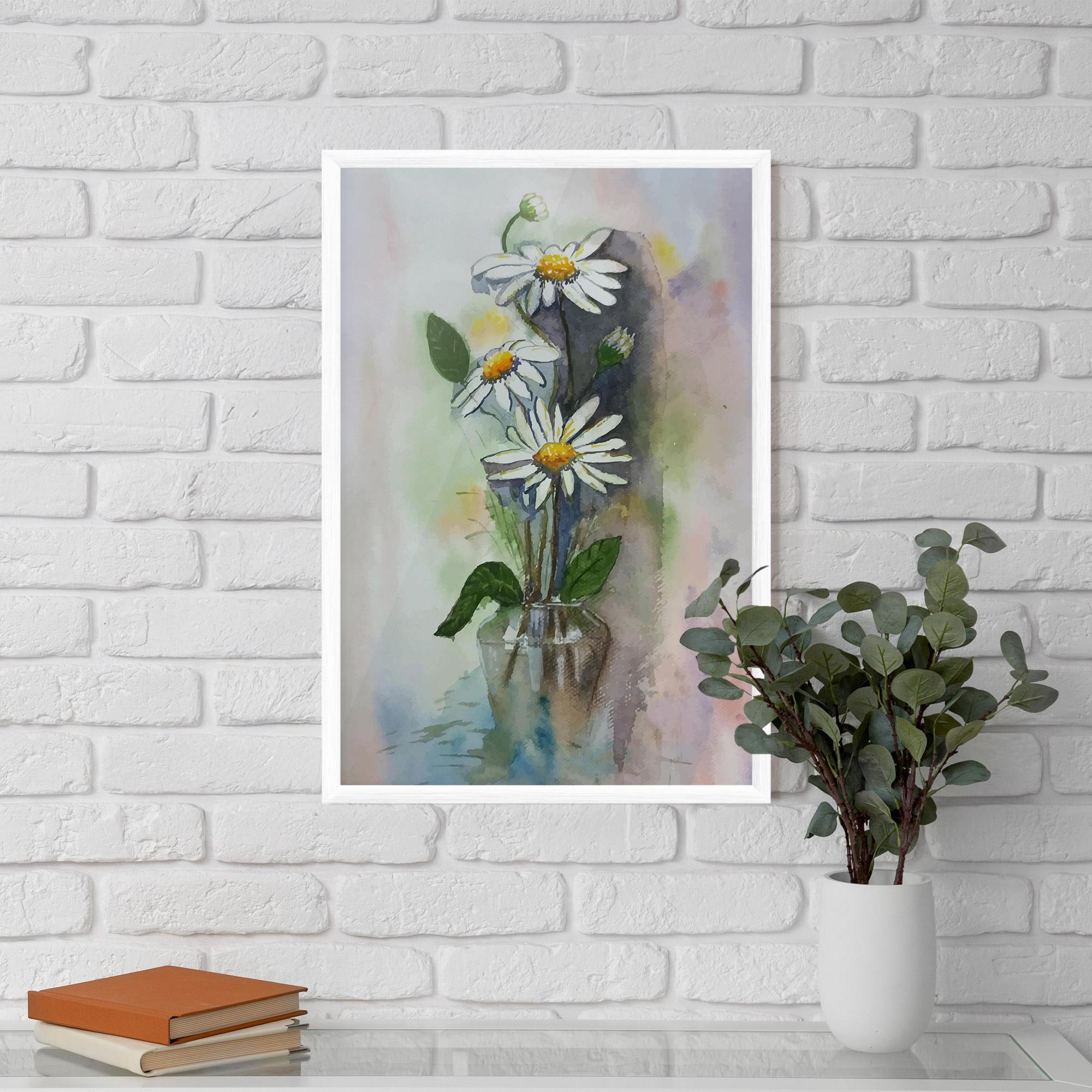 Gerahmte Poster Old Daisy Paint mockup 5