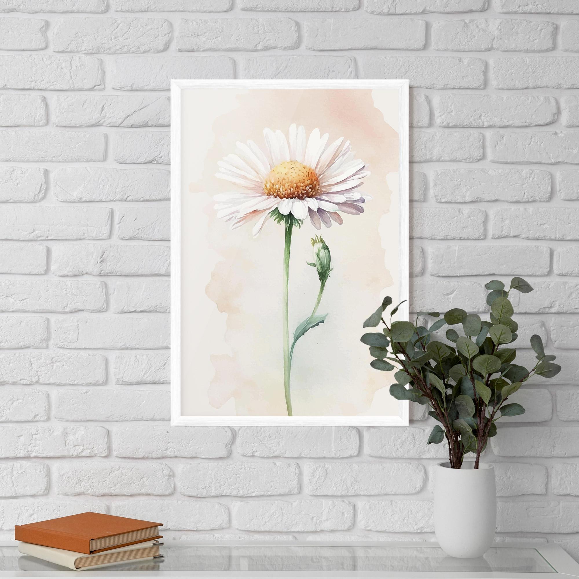 Gerahmte Poster Watercolor Daisy mockup 5