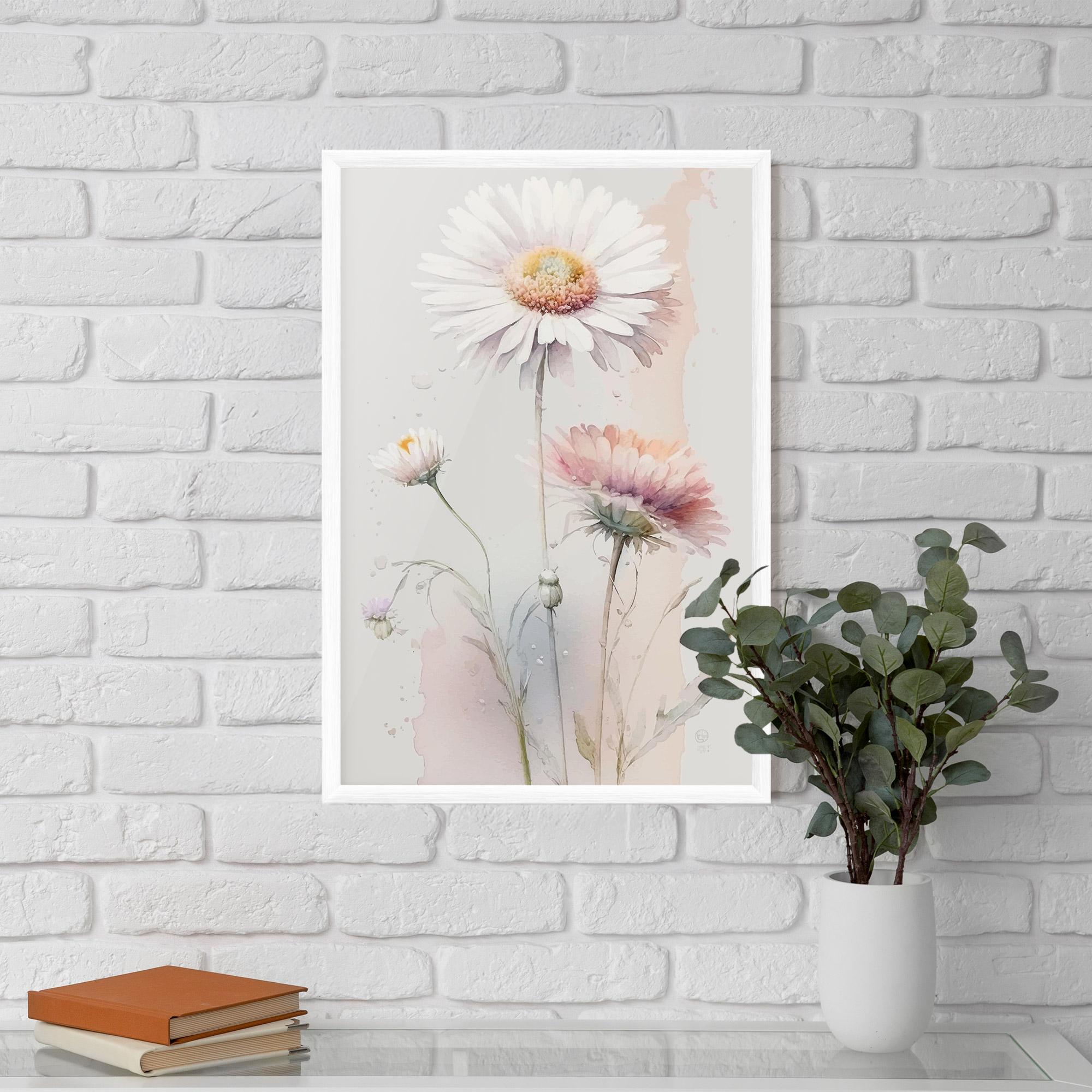 Gerahmte Poster White Painted Daisy mockup 5